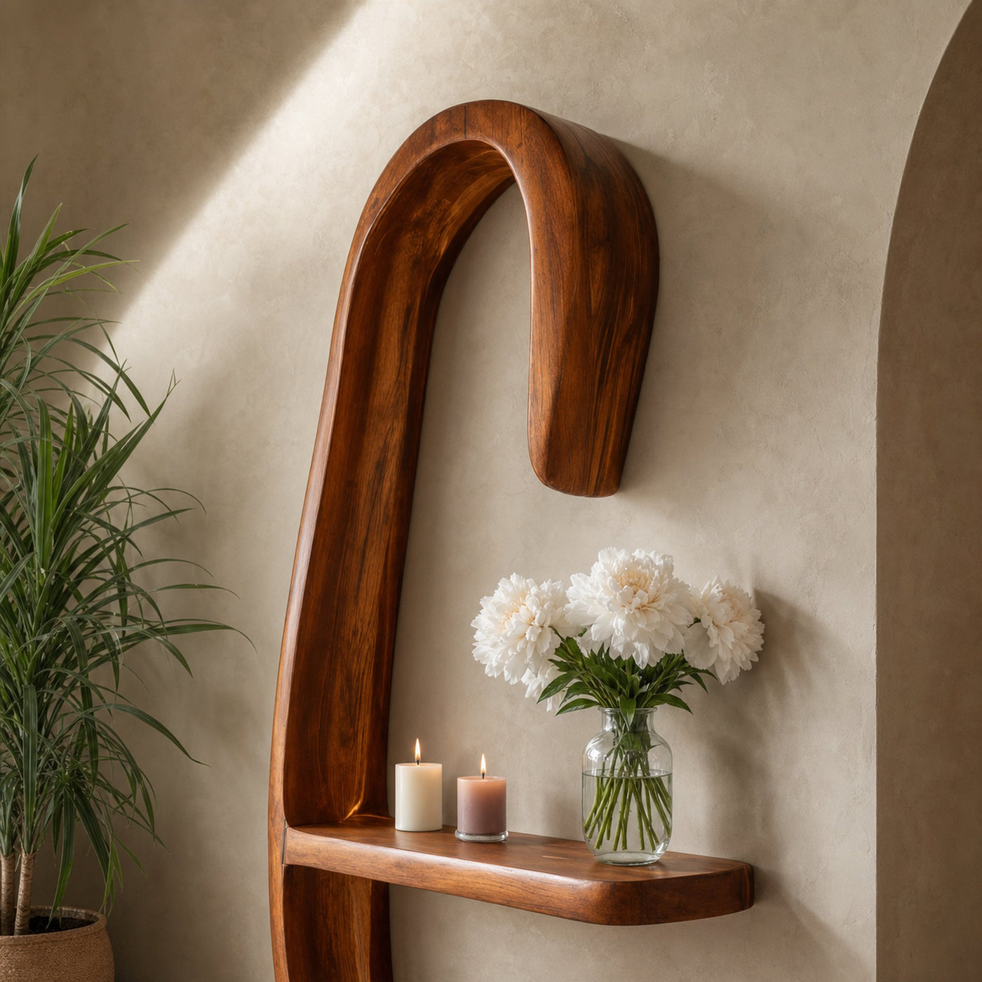 Modern Curved Floating Shelf For Living Room Or Hallway - product view 3