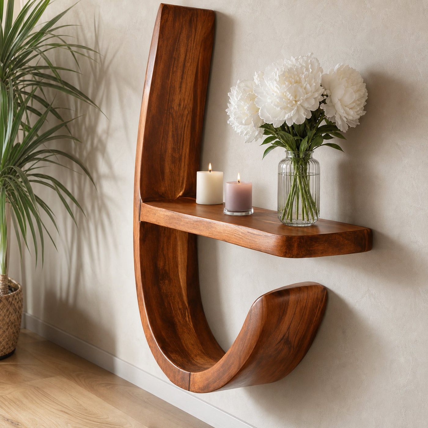 Modern Curved Floating Shelf For Living Room Or Hallway - product view 4