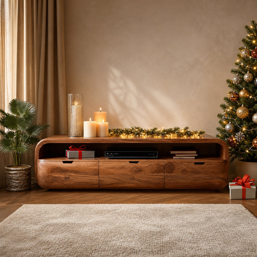 Modern Curved SideBoard For Holiday Decoration