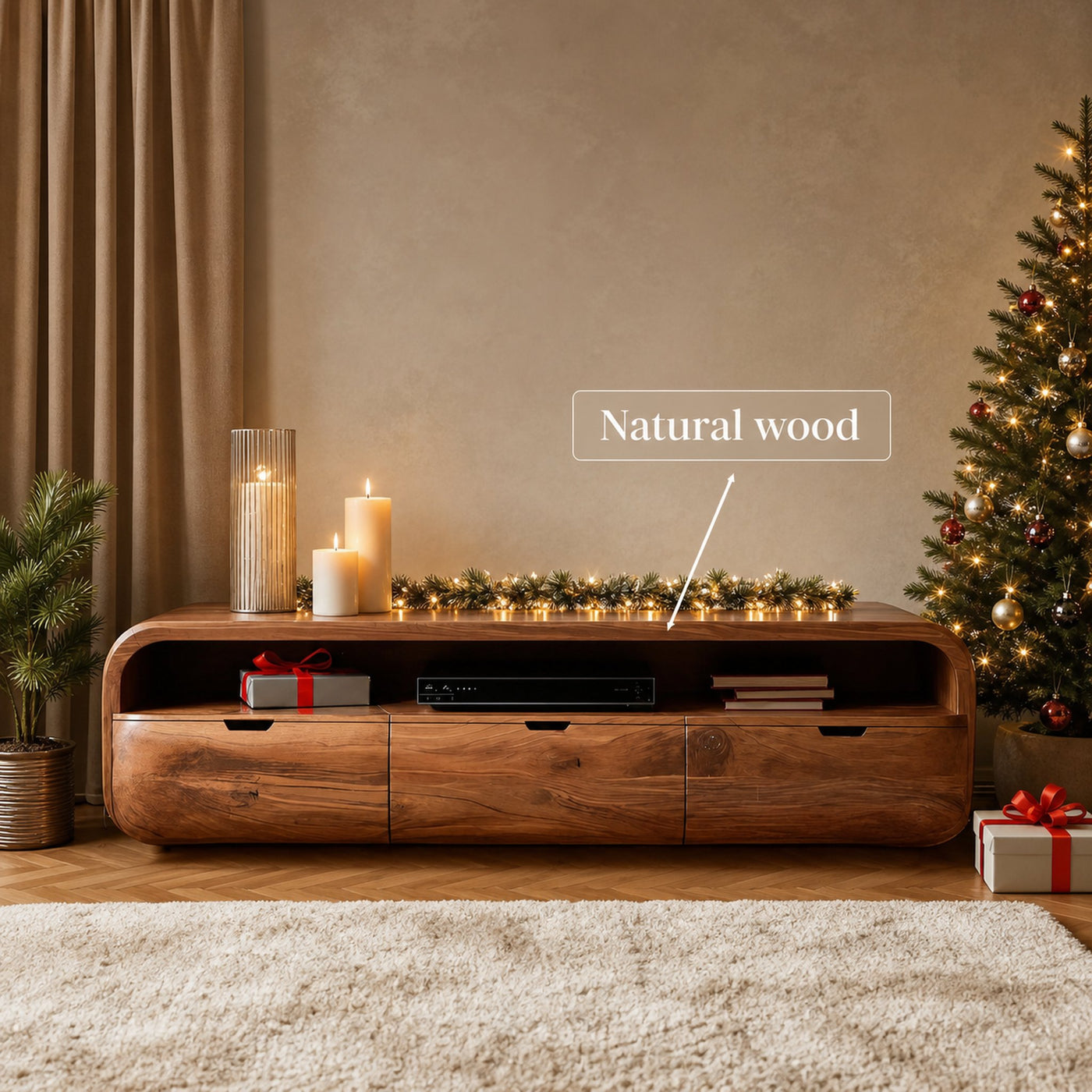 Modern Curved SideBoard For Holiday Decoration - product view 6