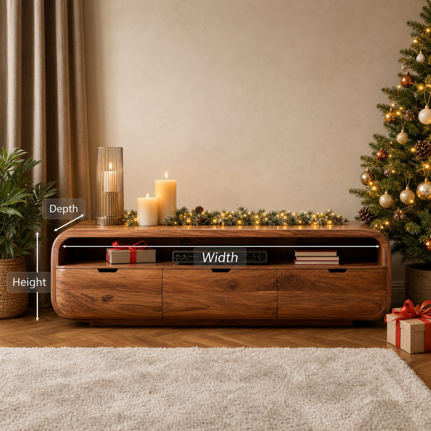 Modern Curved SideBoard For Holiday Decoration - product view 8