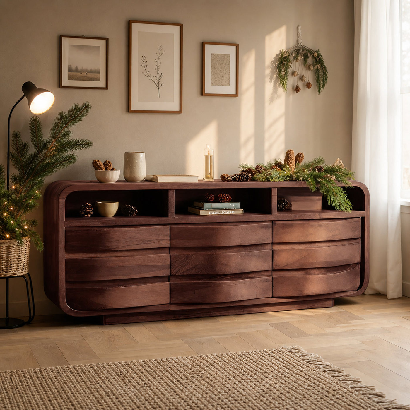 Modern Curved Sideboard For Living Room - product view 7