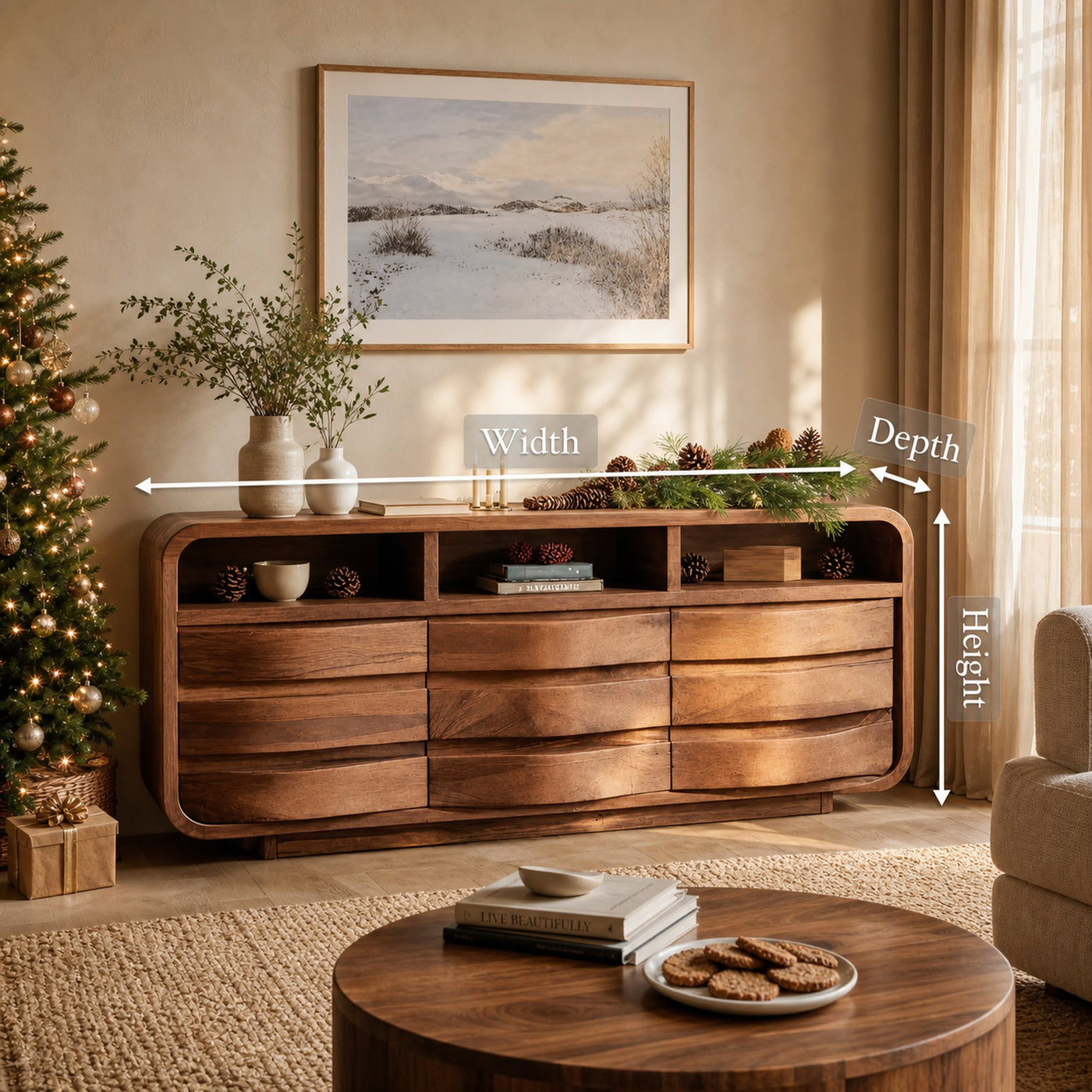 Modern Curved Sideboard For Living Room - product view 8