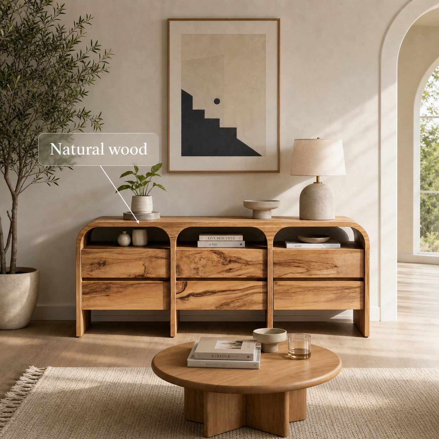 Modern Curved Sideboard For Living Room - product view 6
