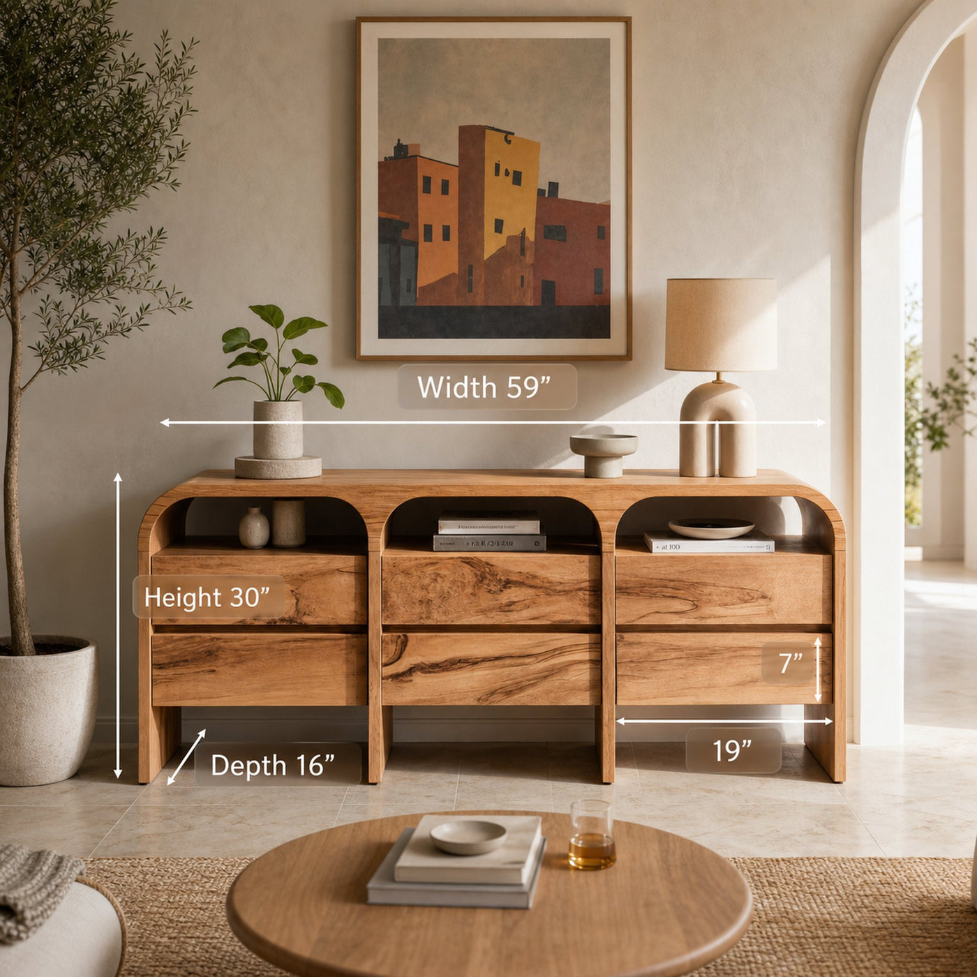 Modern Curved Sideboard For Living Room - product view 7