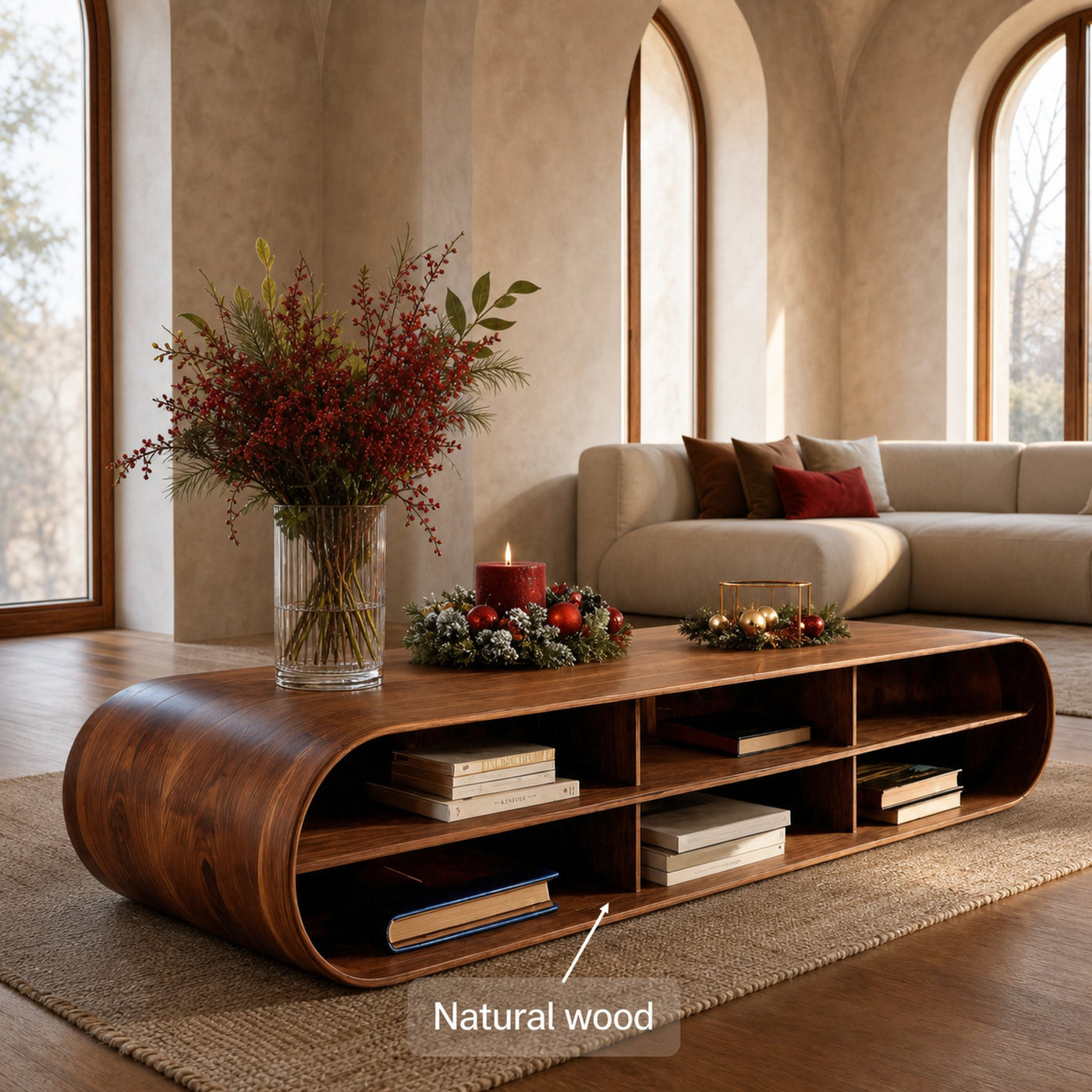 Modern Curved Sideboard For Living Room Or Holiday - product view 6