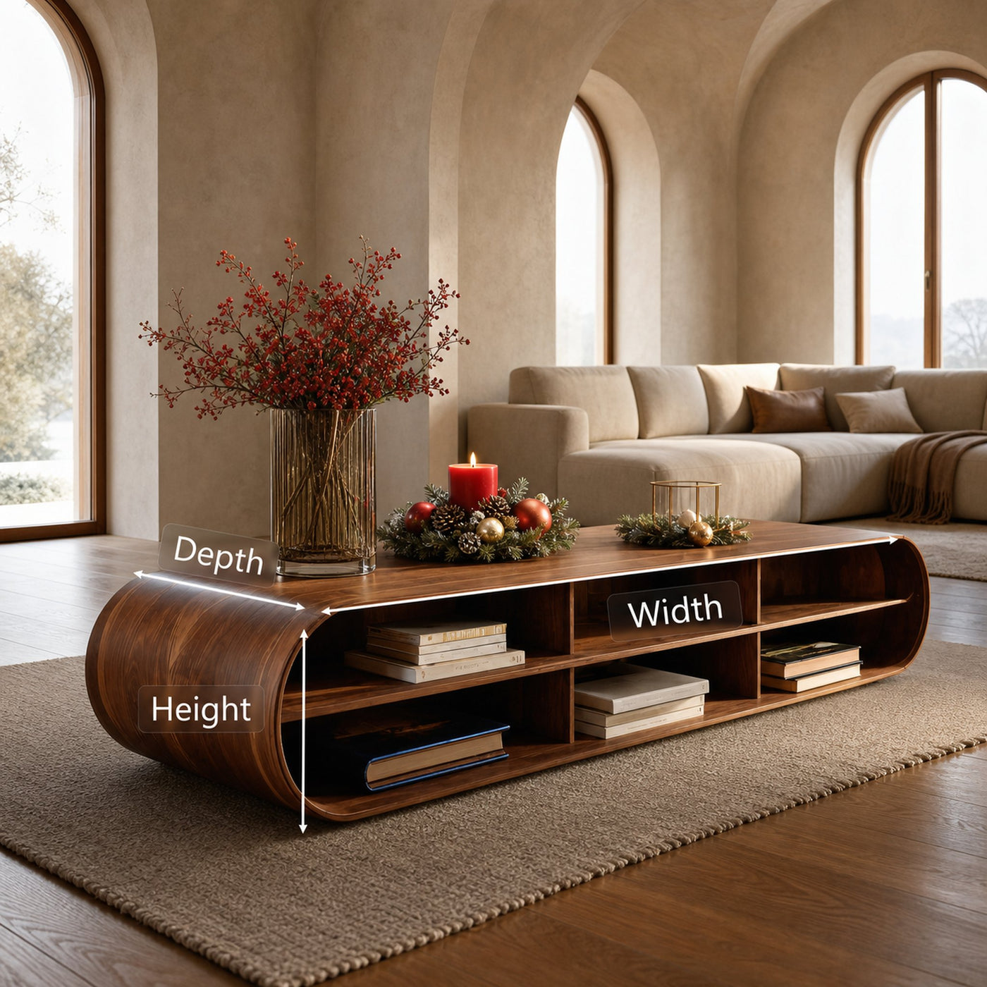 Modern Curved Sideboard For Living Room Or Holiday - product view 8