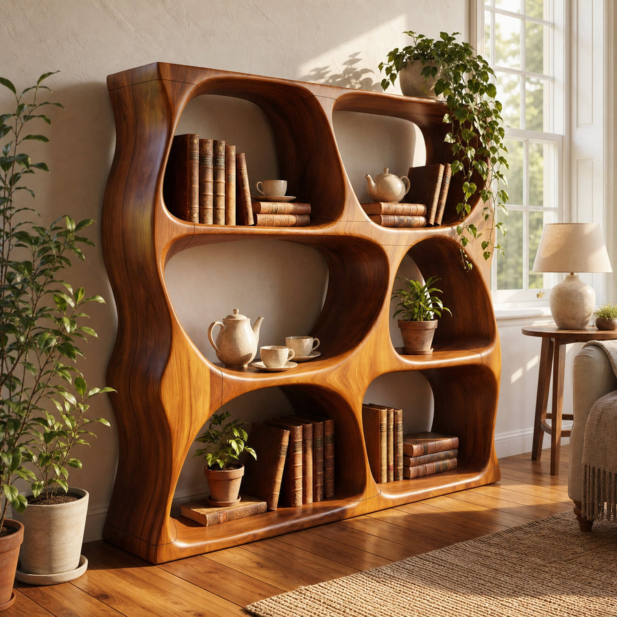 Modern Decorative Bookcase Storage Organizer For Living Room Space