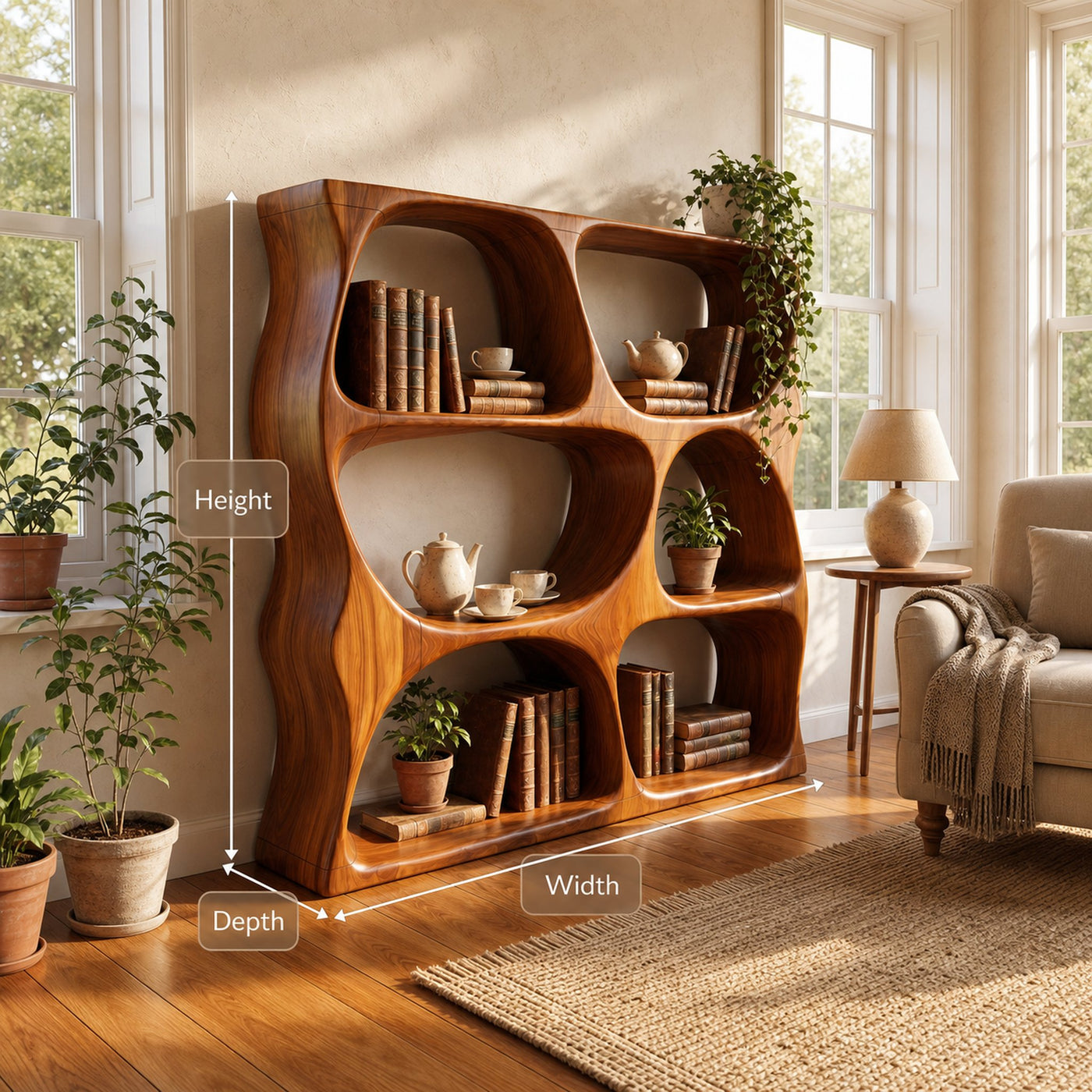 Modern Decorative Bookcase Storage Organizer For Living Room Space - product view 8
