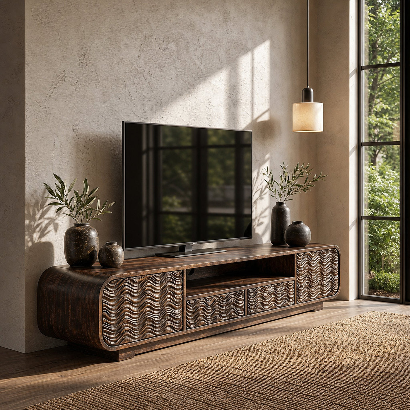 Modern Entertainment Center Organic Architectural Form For Living Room