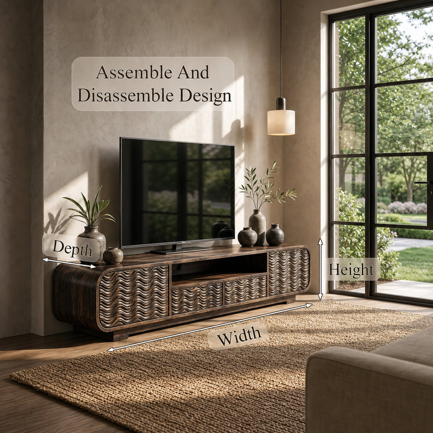 Modern Entertainment Center Organic Architectural Form For Living Room - product view 8