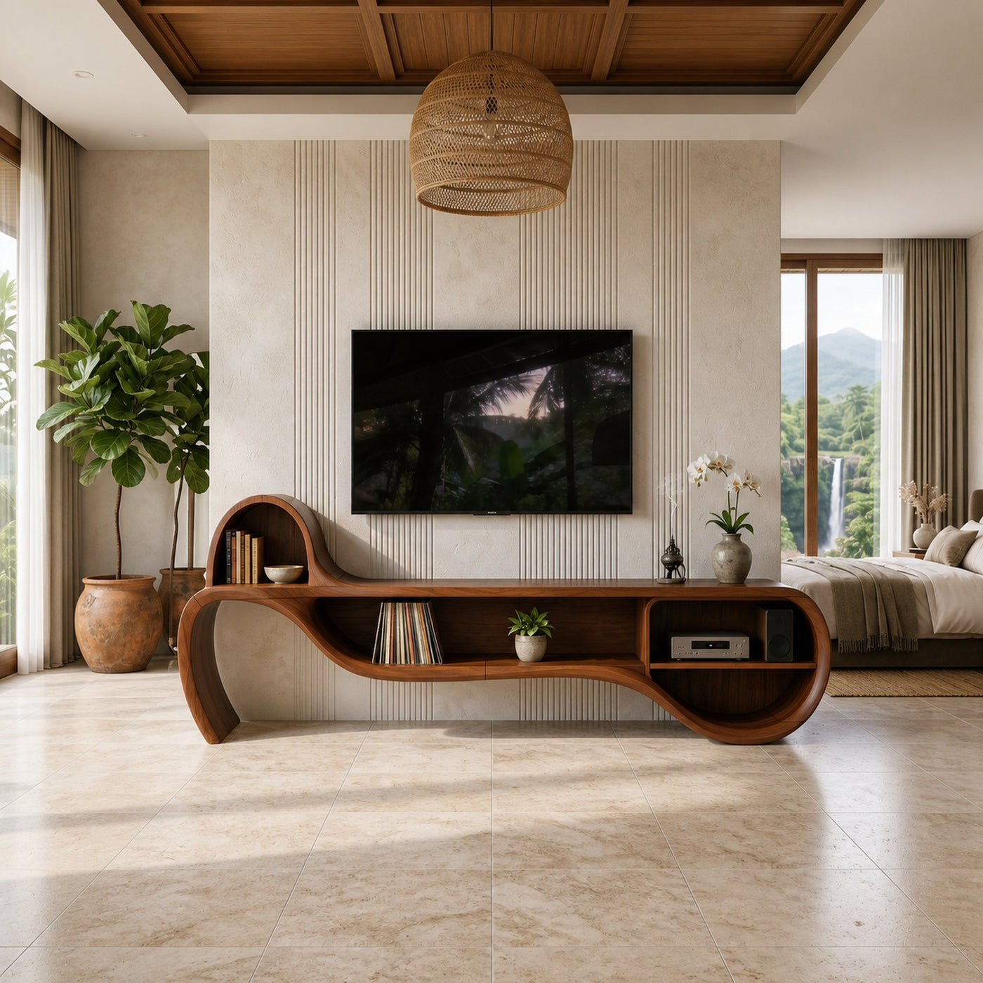 Modern Floating TV Console For Family Lounge Interior - product view 6