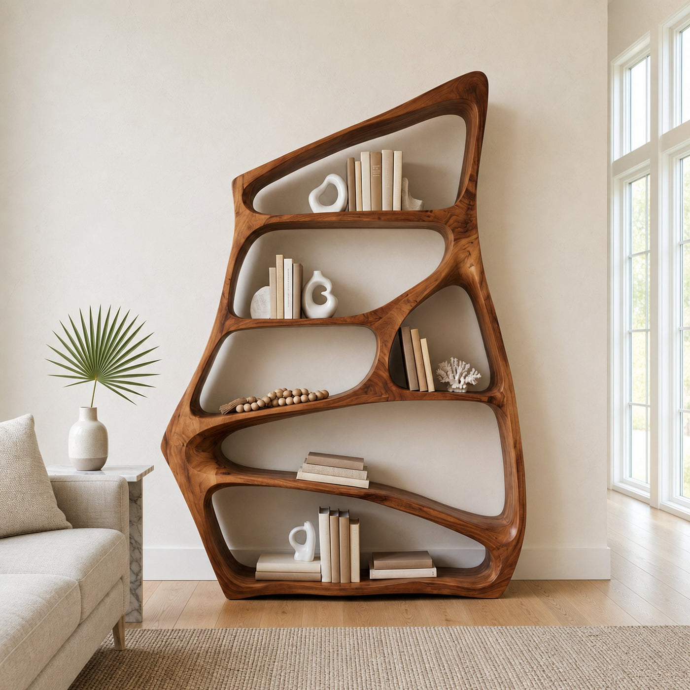 Modern Freeform Bookshelf For Living Room