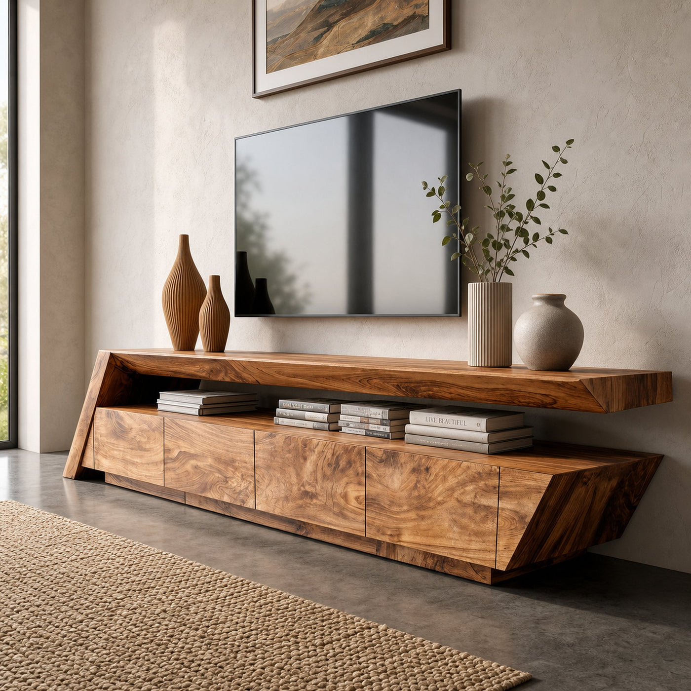 Modern Geometric TV Stand For Living Room - product view 6