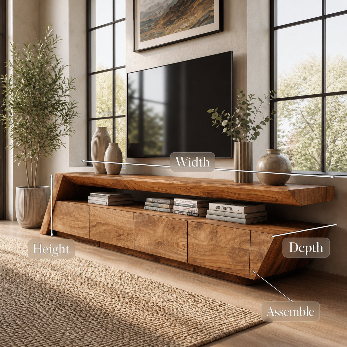 Modern Geometric TV Stand For Living Room - product view 8