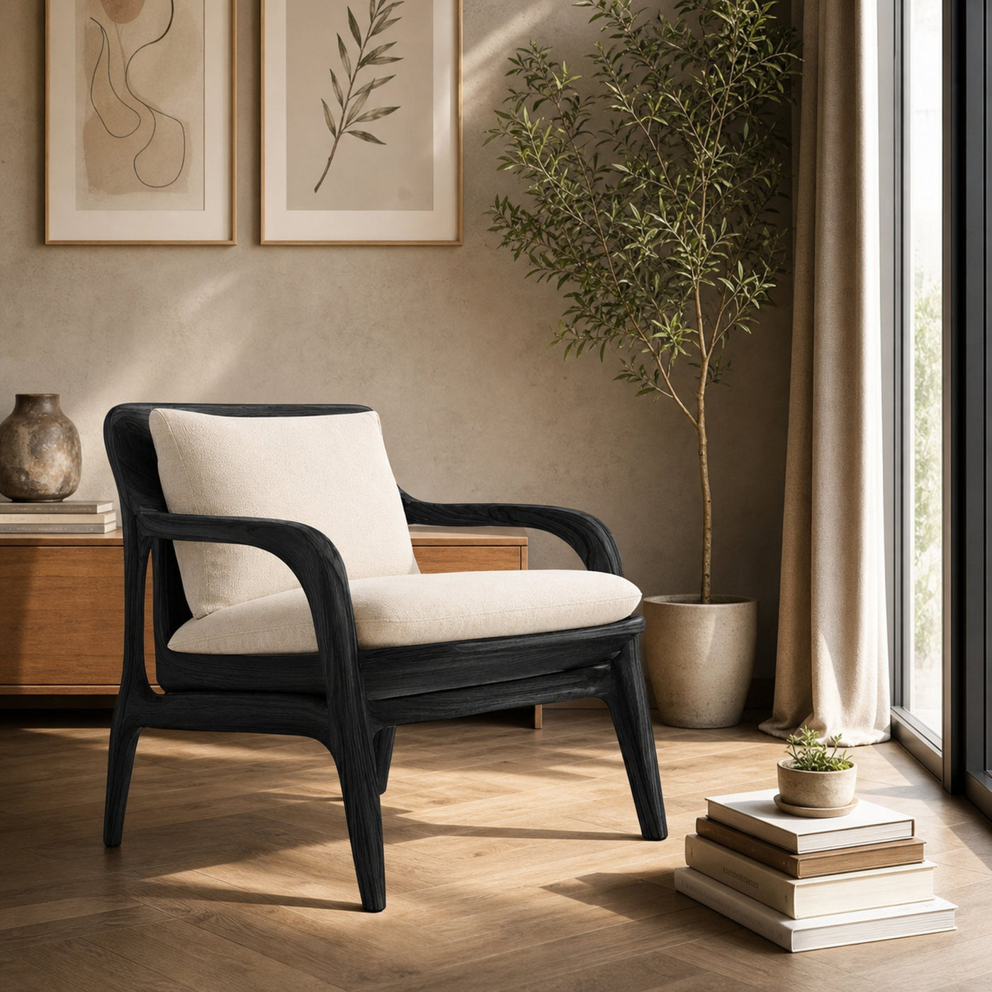 Modern Handcrafted Accent Chair For Living Or Entryway - product view 7