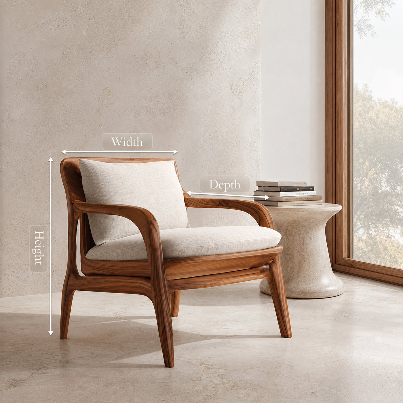 Modern Handcrafted Accent Chair For Living Or Entryway - product view 8