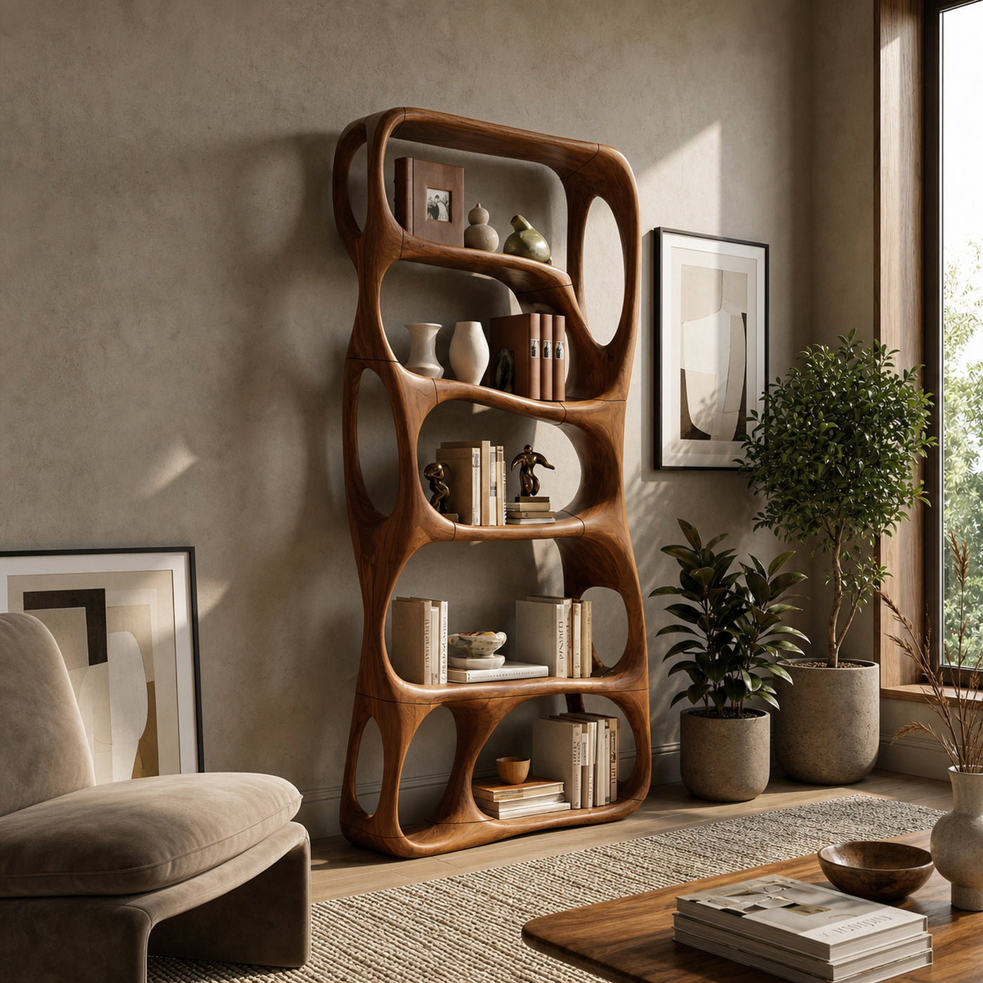 Modern Handcrafted Bookshelf Storage Organizer For Home Office Space - product view 6