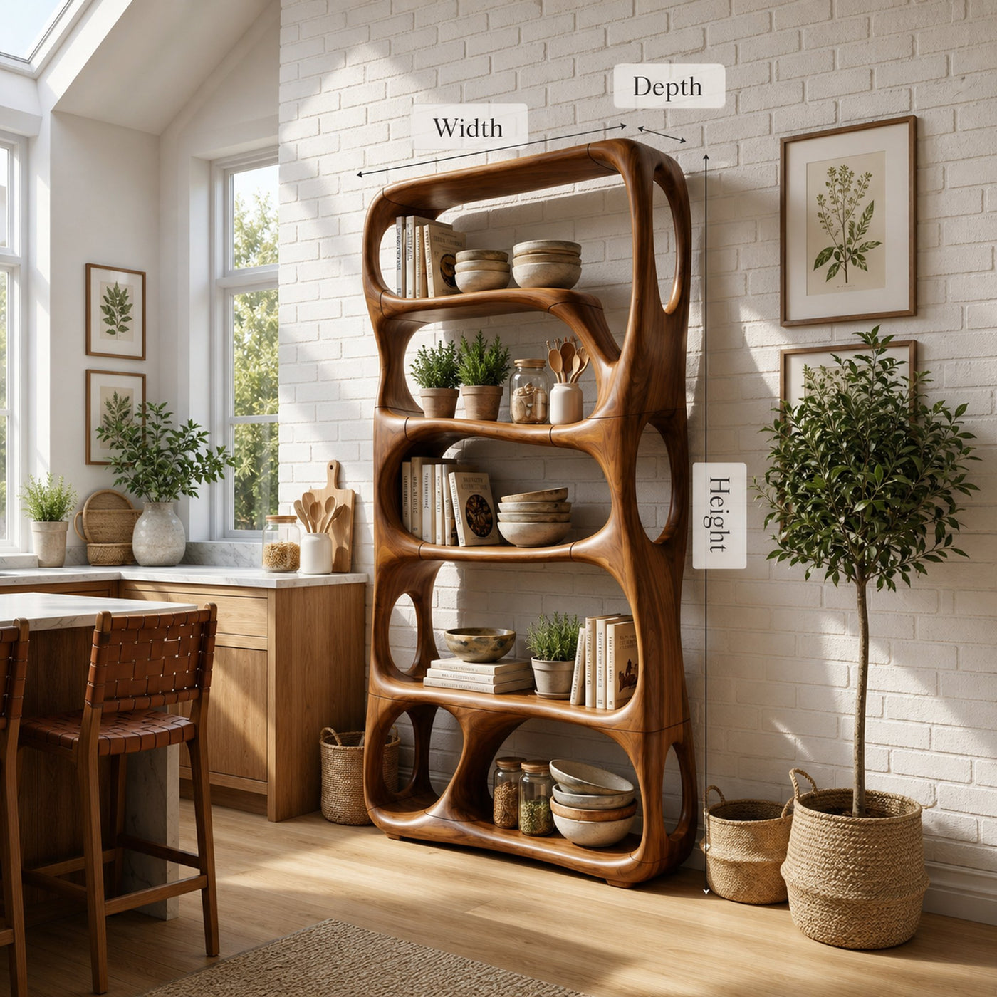 Modern Handcrafted Bookshelf Storage Organizer For Home Office Space - product view 8