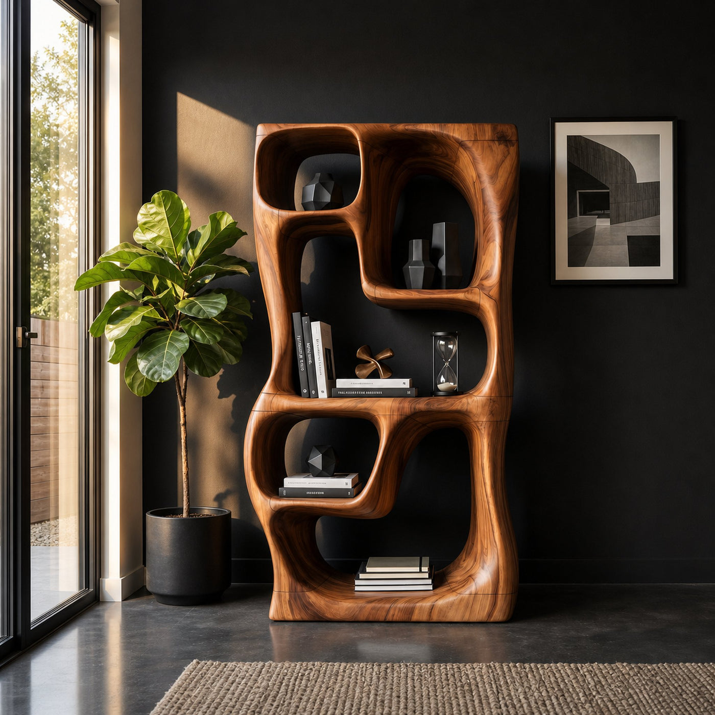 Modern Handcrafted Bookshelf Storage Organizer For Small Apartment - product view 6