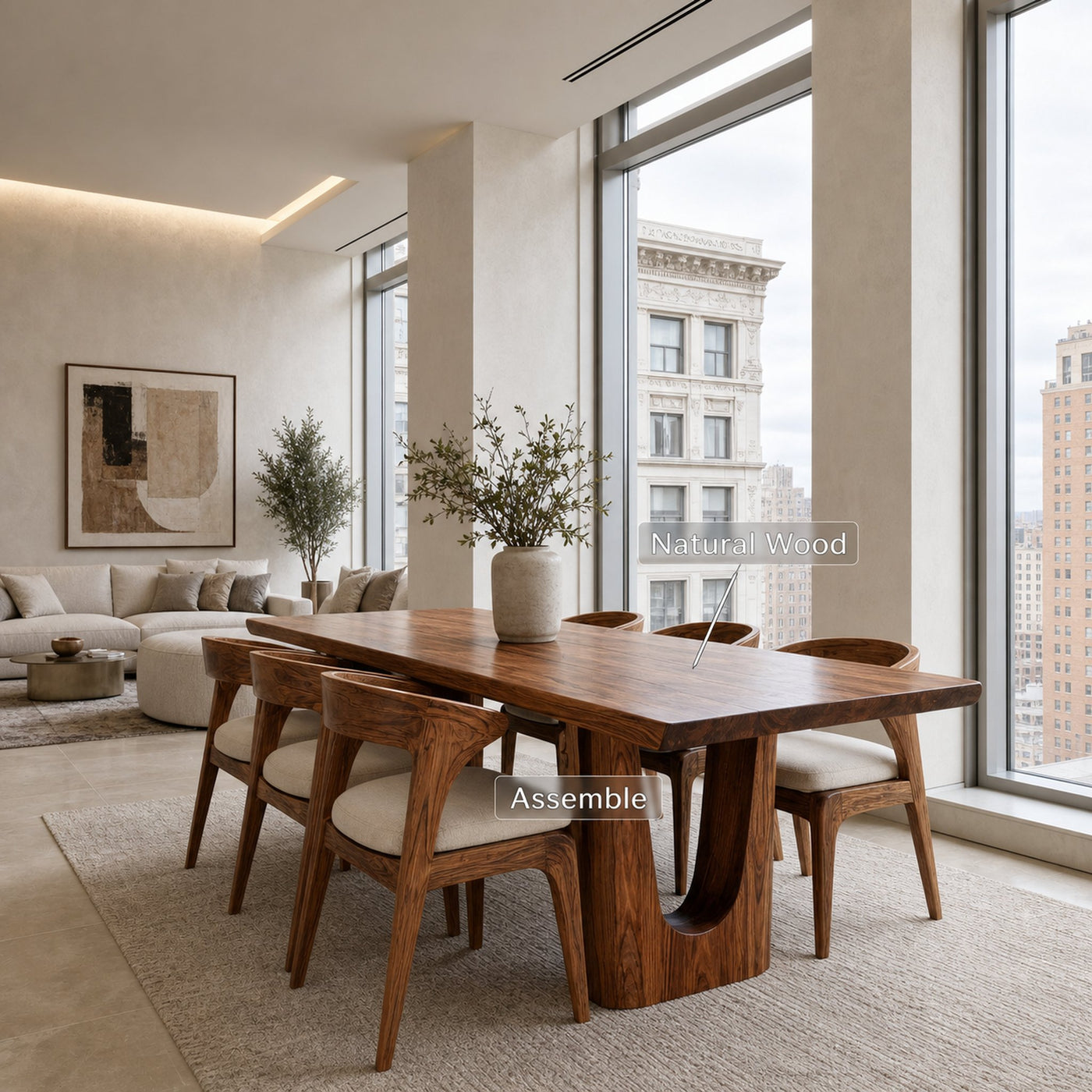 Modern Handcrafted Dining Table For Dining Room Area - product view 6