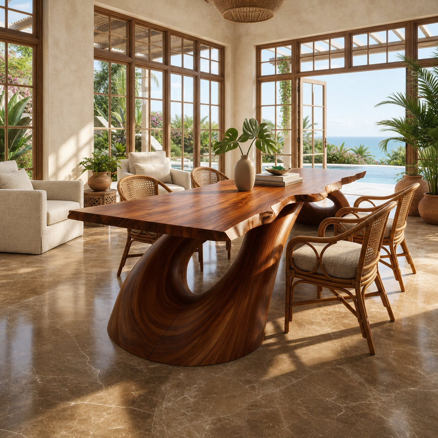 Modern Live Edge Dining Table For Open Concept Dining
