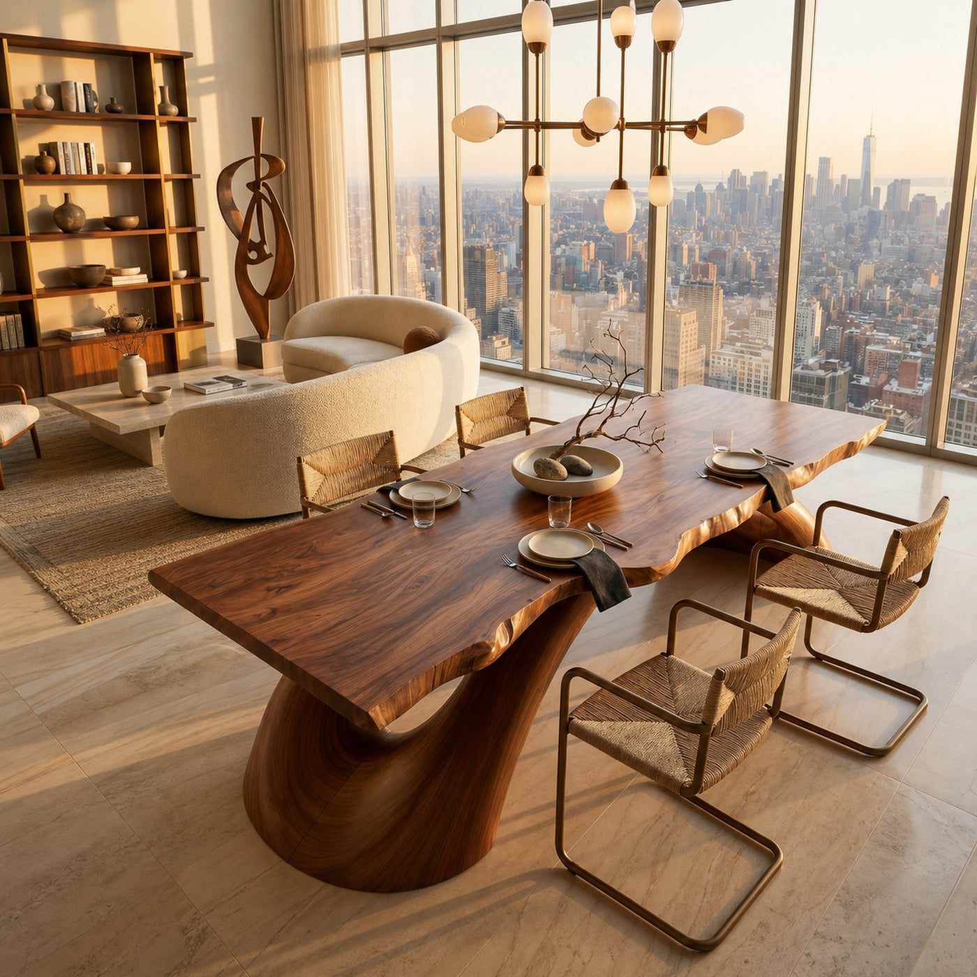 Modern Live Edge Dining Table For Open Concept Dining - product view 2