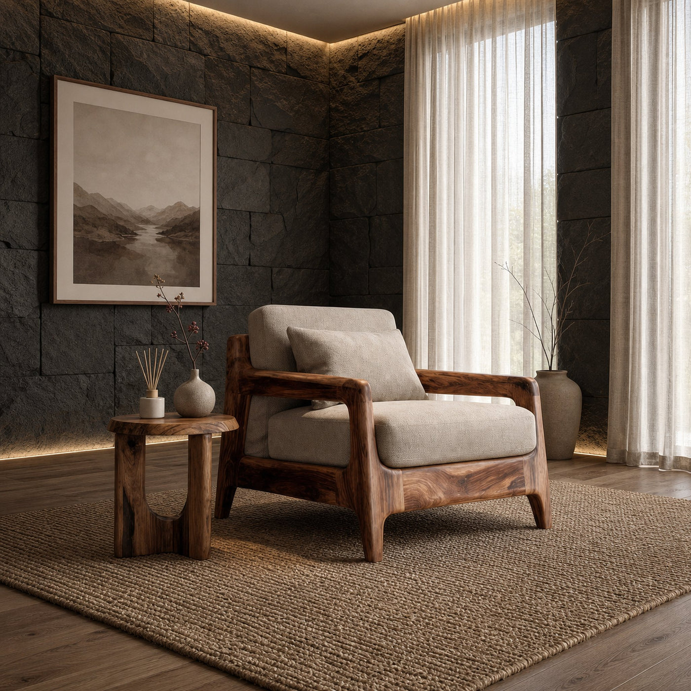 Modern Lounge Chair With Wide Seat For Living Room - product view 6
