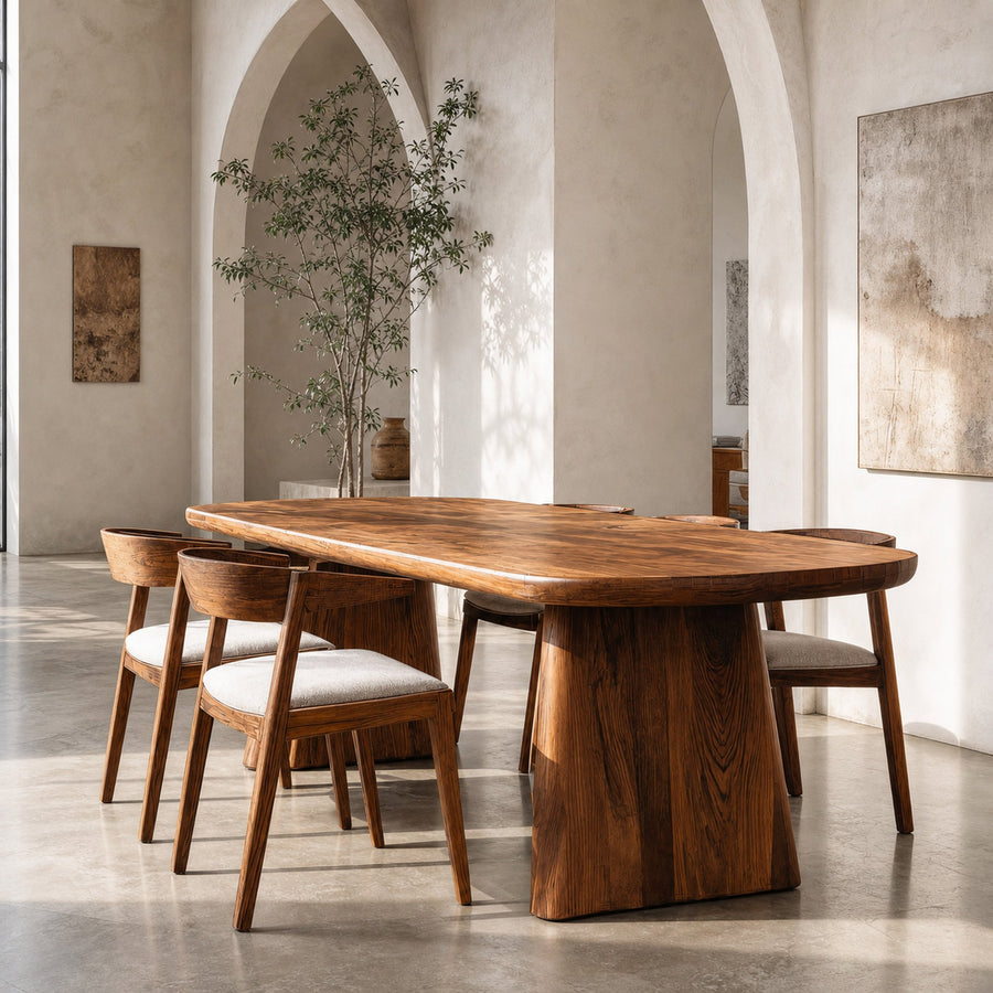Modern Minimal Dining Table With Sculptural Craftsmanship For Dining Room