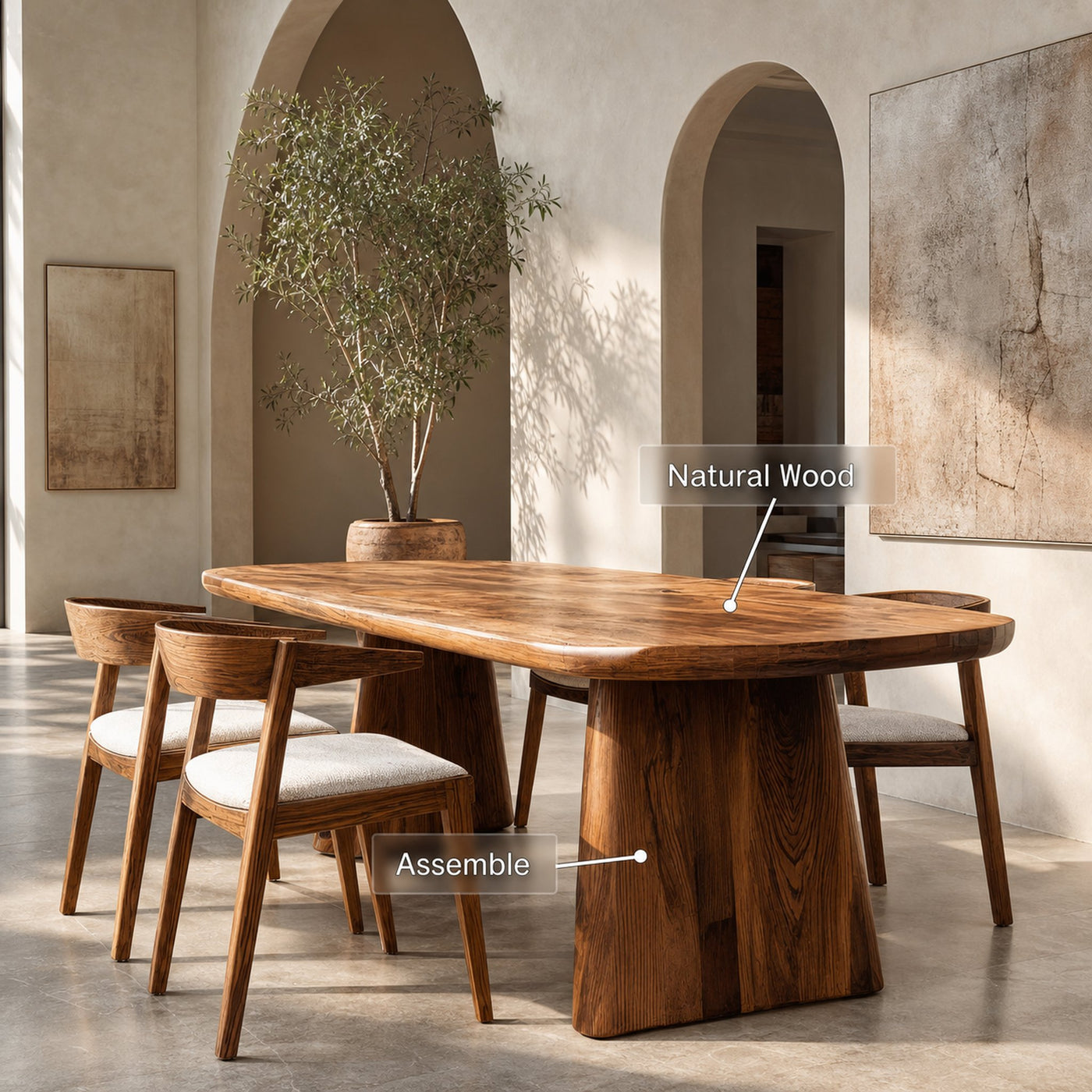 Modern Minimal Dining Table With Sculptural Craftsmanship For Dining Room - product view 6