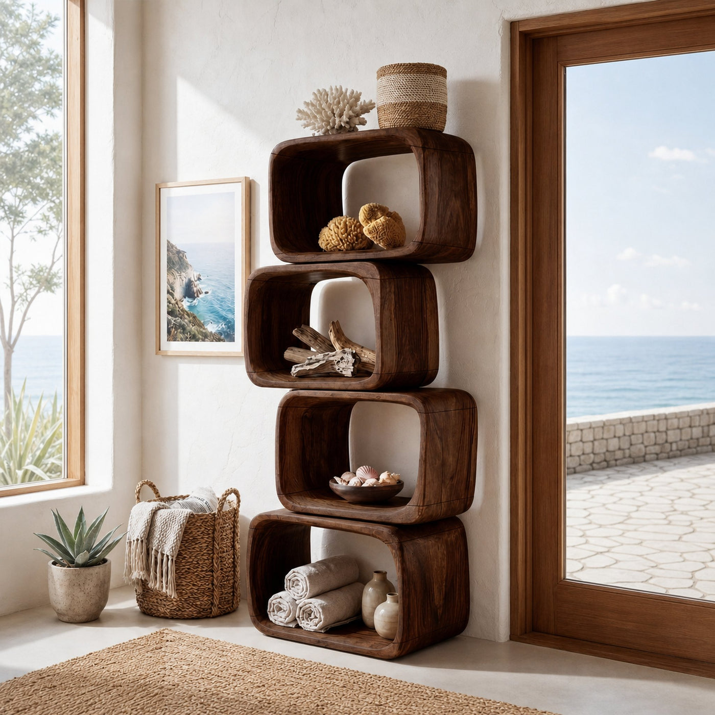 Modern Natural Wood Bookshelf For Home Living Decor - product view 7