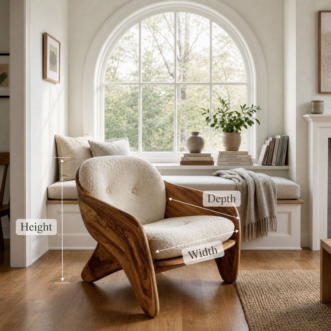 Modern Natural Wood Chair For Bedroom Reading Corner - product view 8
