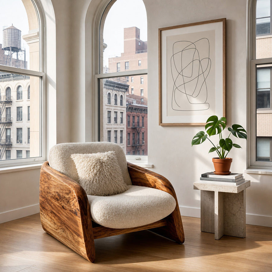 Modern Natural Wood Chair For Relaxing Living Space