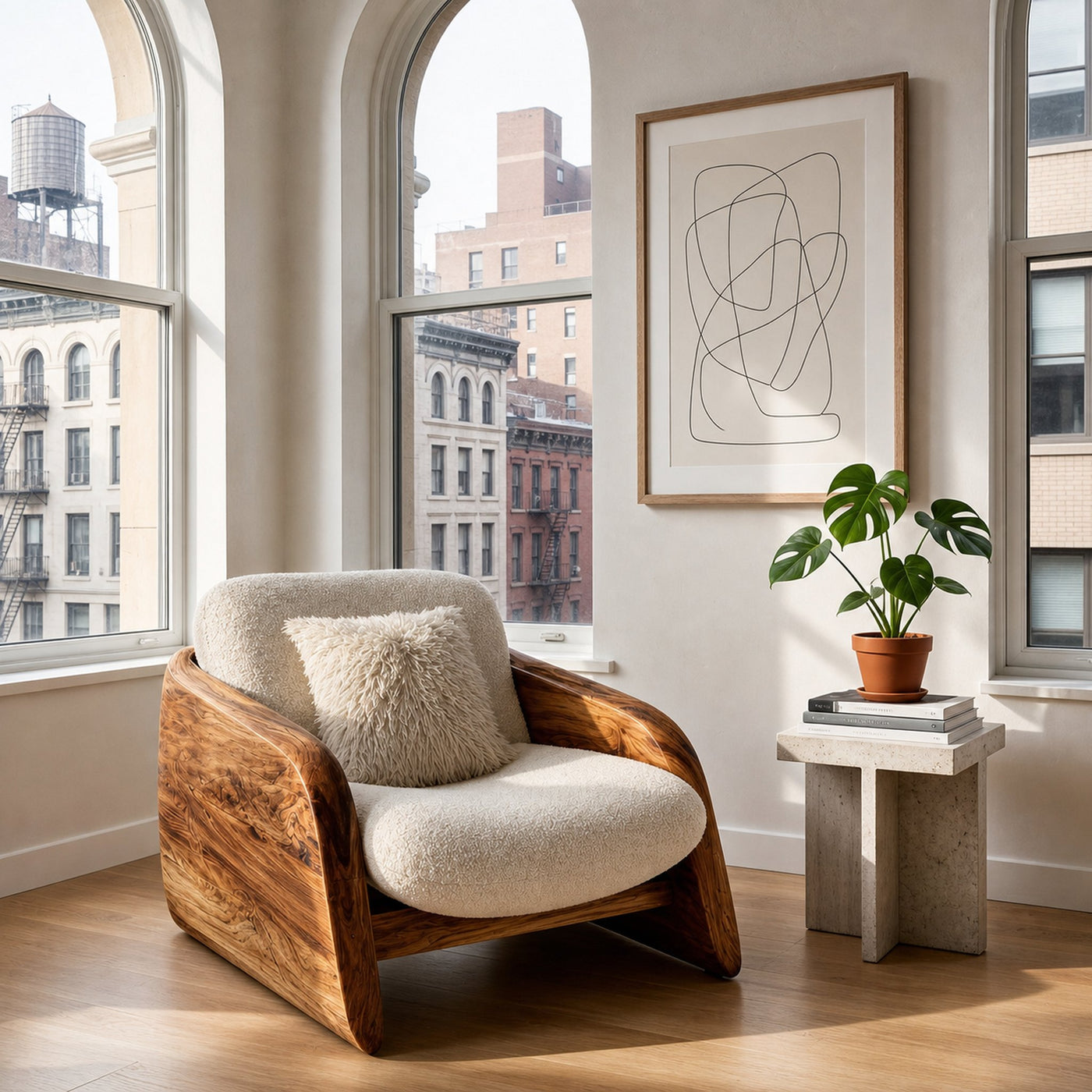 Modern Natural Wood Chair For Relaxing Living Space