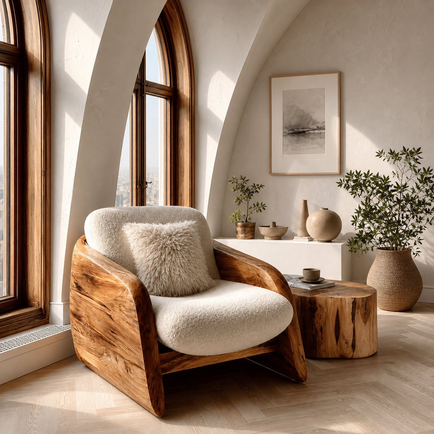 Modern Natural Wood Chair For Relaxing Living Space - product view 6