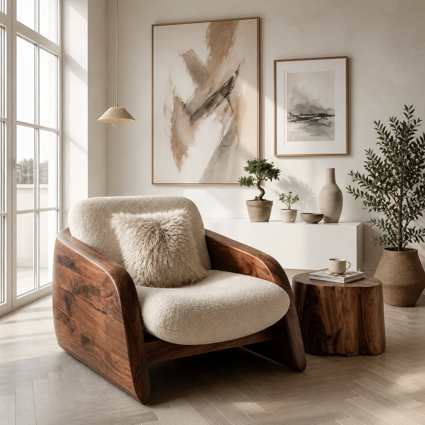 Modern Natural Wood Chair For Relaxing Living Space - product view 7