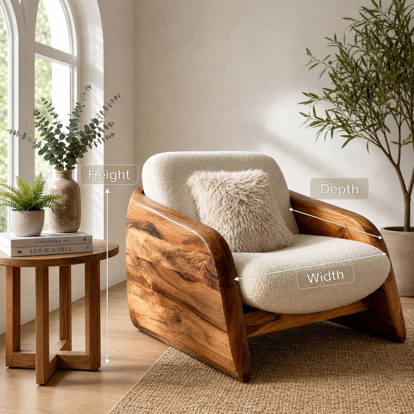 Modern Natural Wood Chair For Relaxing Living Space - product view 8