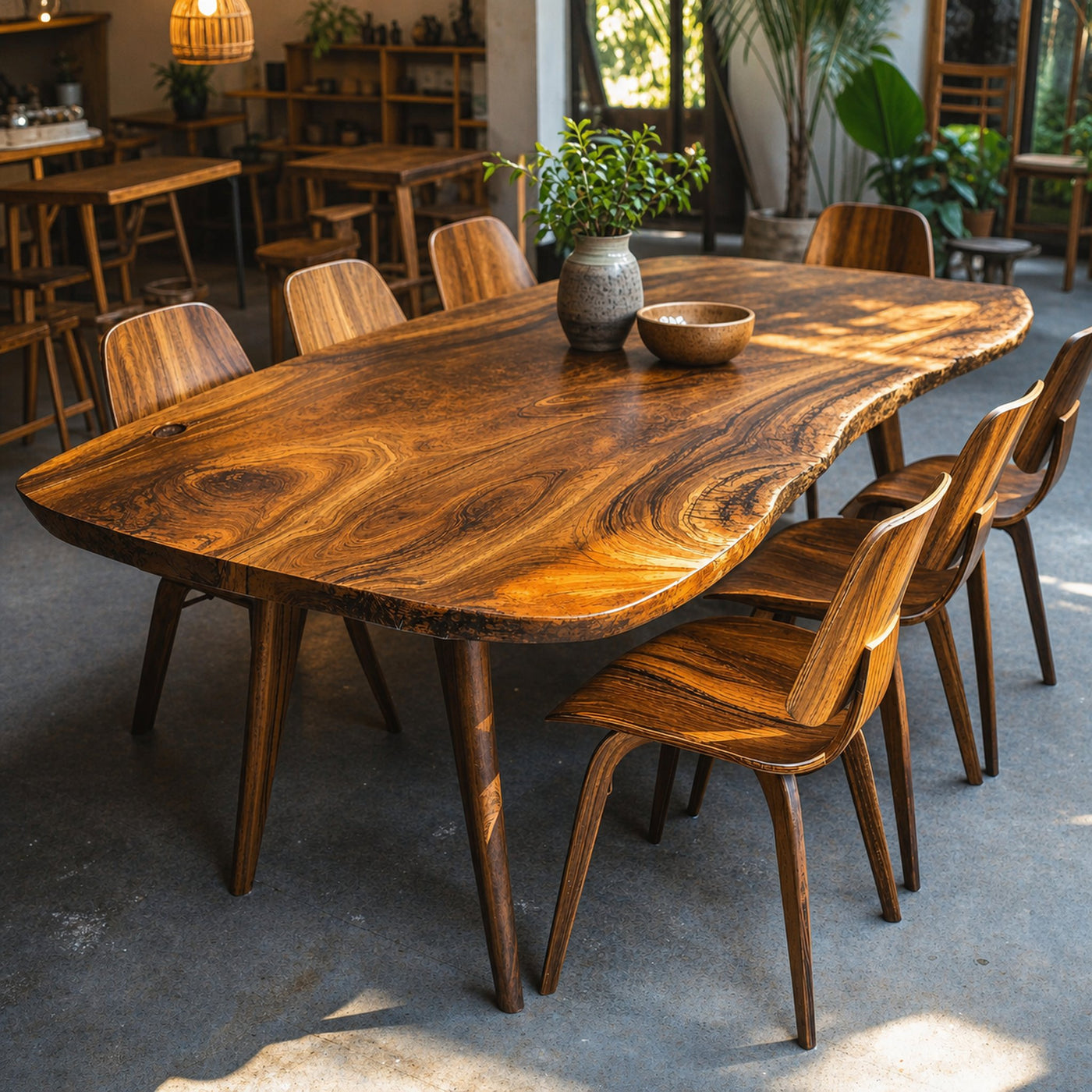 Modern Natural Wood Dining Table For Family Gatherings