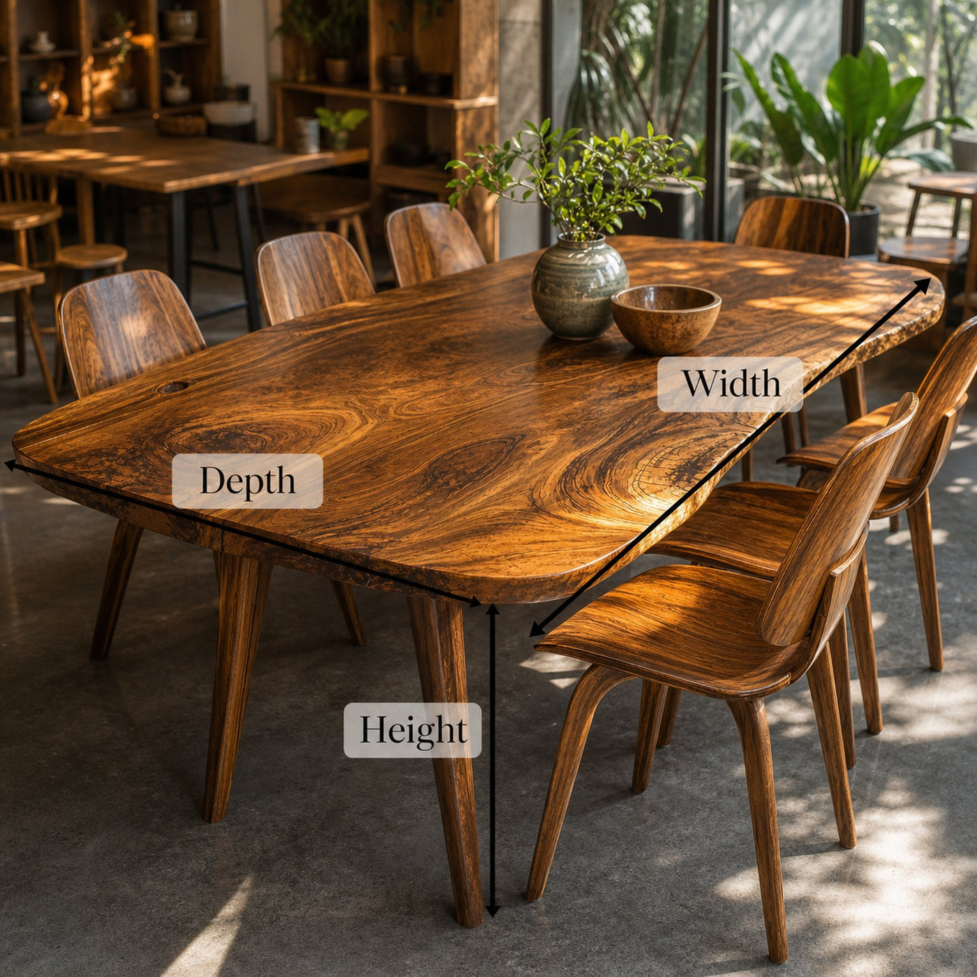 Modern Natural Wood Dining Table For Family Gatherings - product view 4