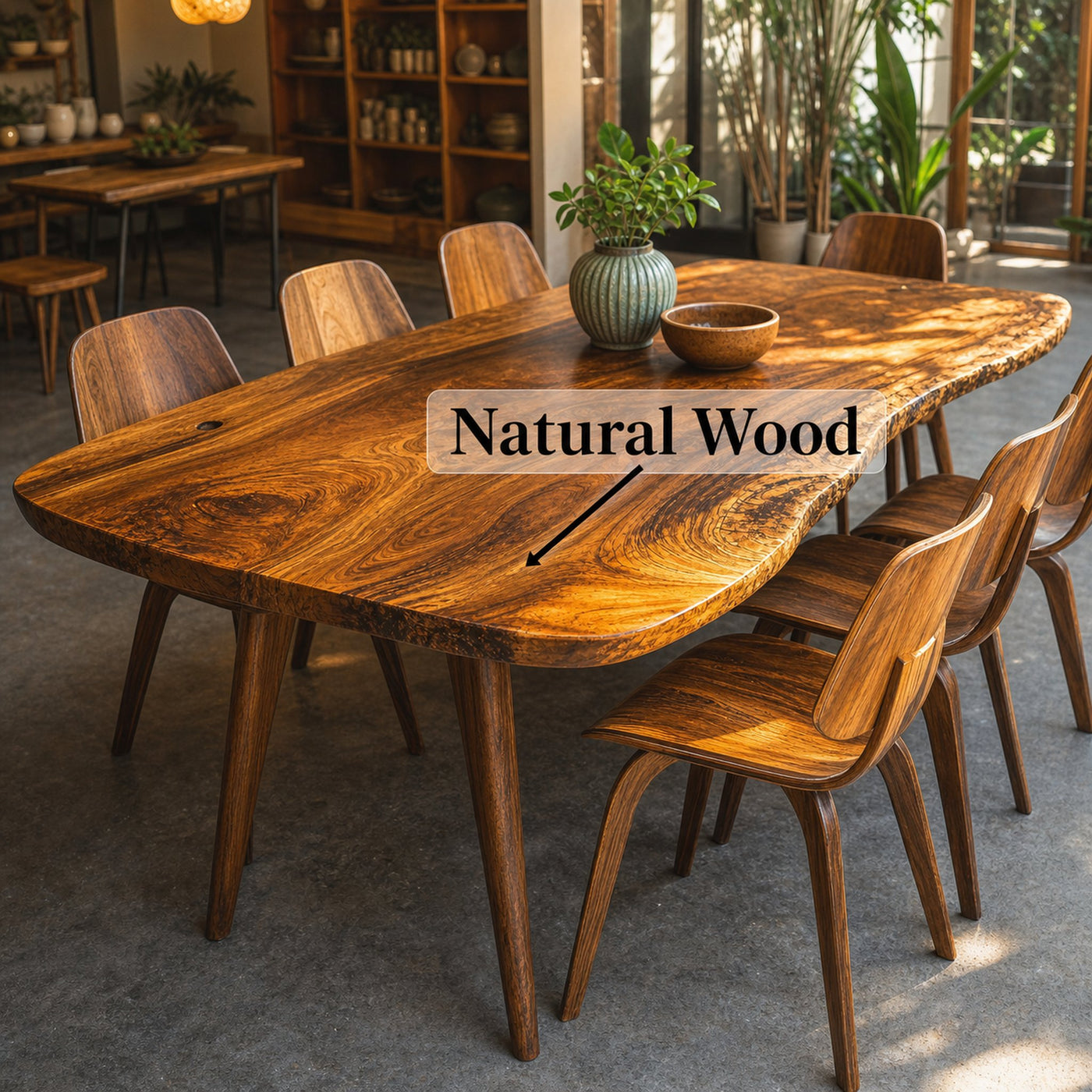 Modern Natural Wood Dining Table For Family Gatherings - product view 5