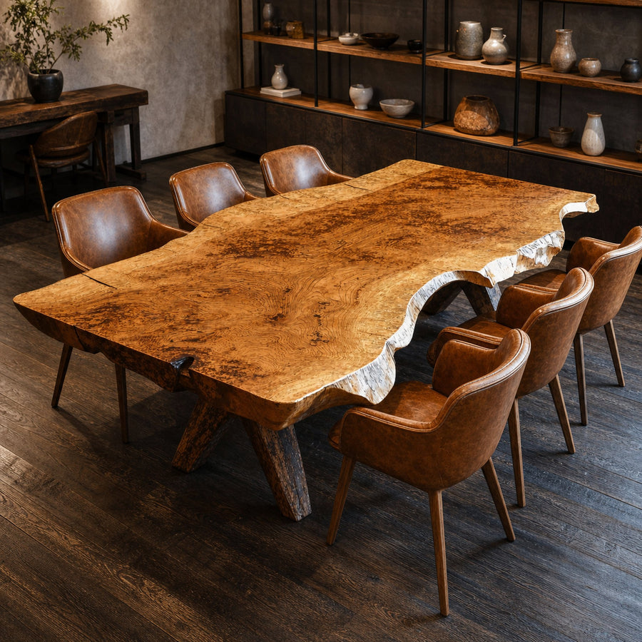Modern Natural Wood Dining Table For Luxe Dining Room