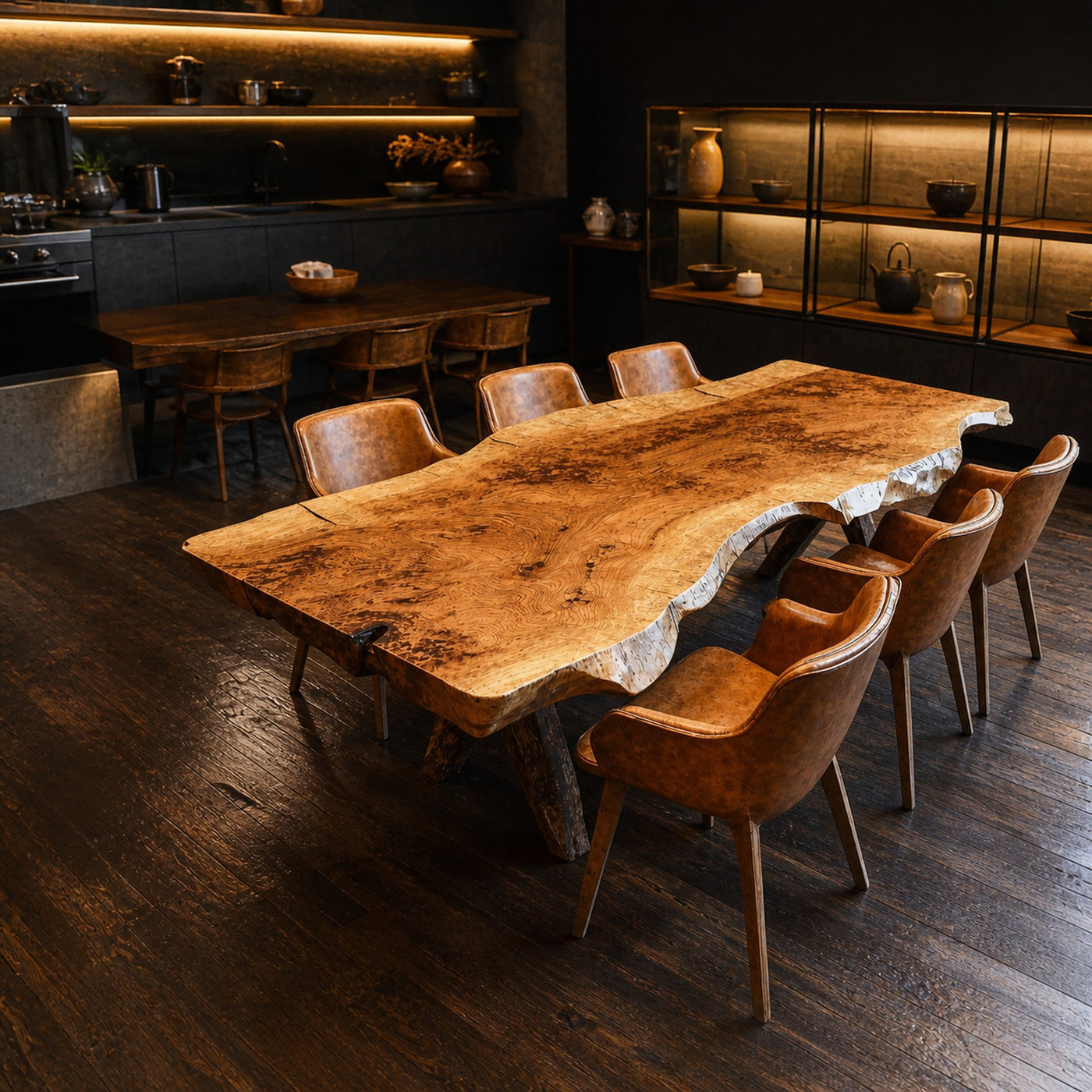Modern Natural Wood Dining Table For Luxe Dining Room - product view 2