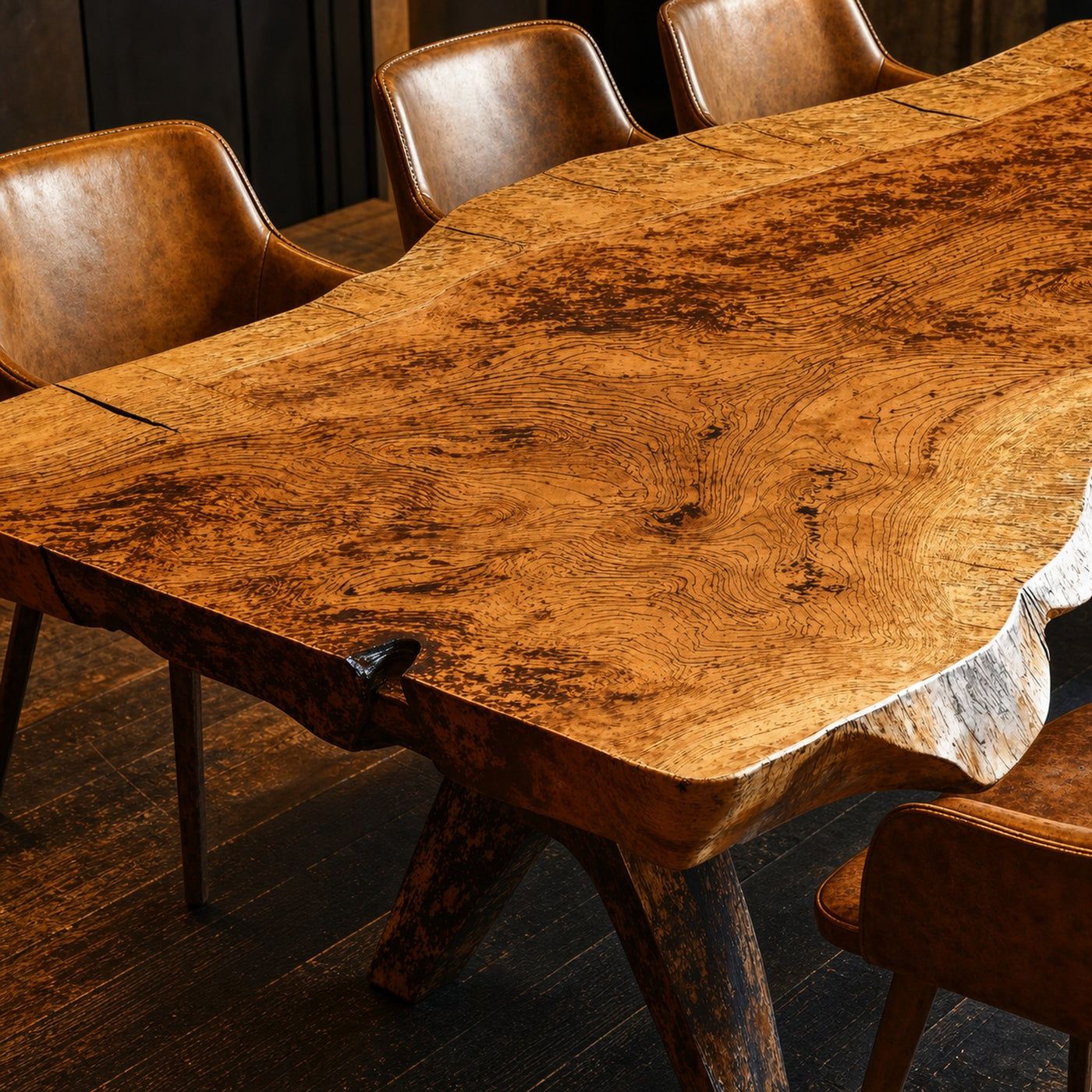 Modern Natural Wood Dining Table For Luxe Dining Room - product view 3