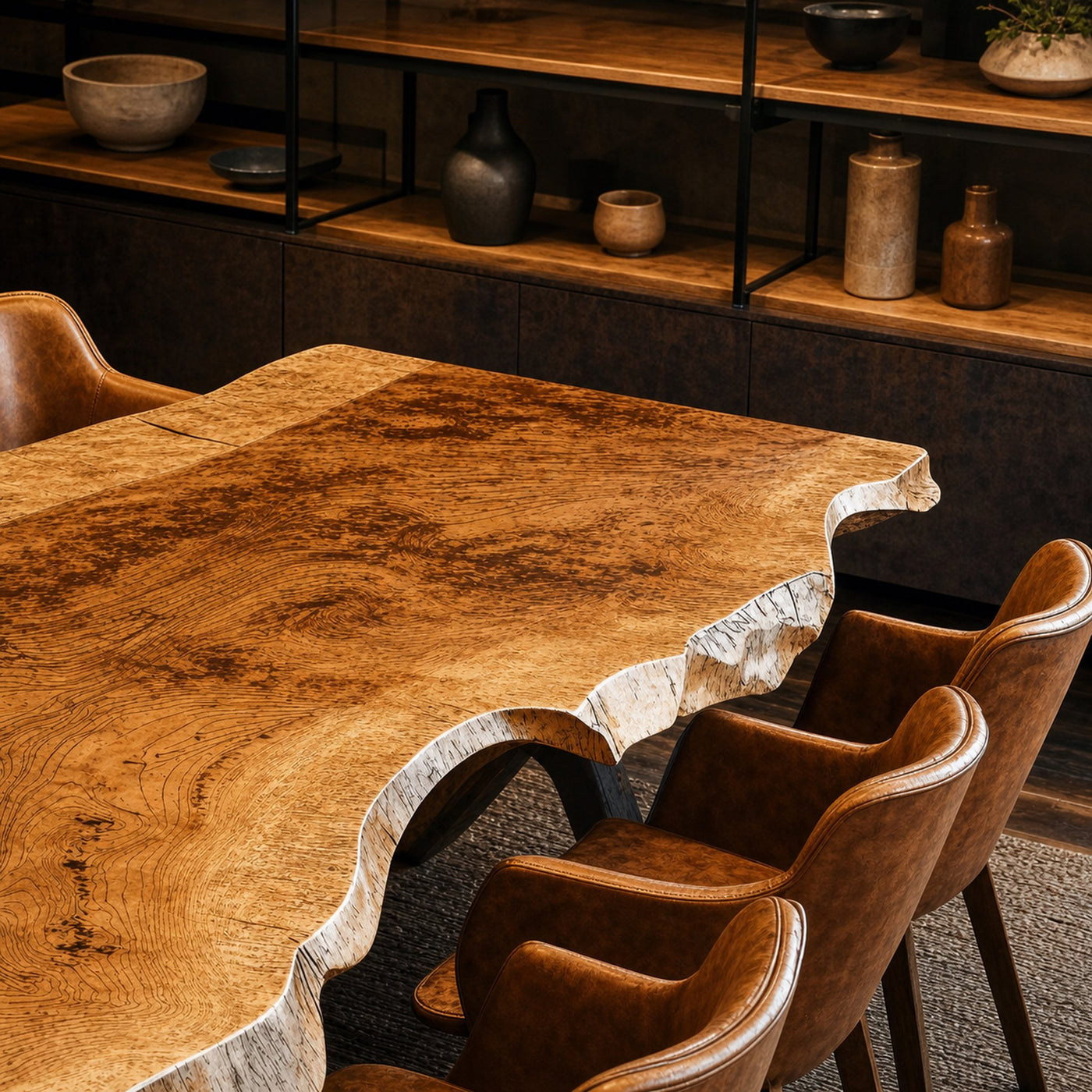 Modern Natural Wood Dining Table For Luxe Dining Room - product view 4