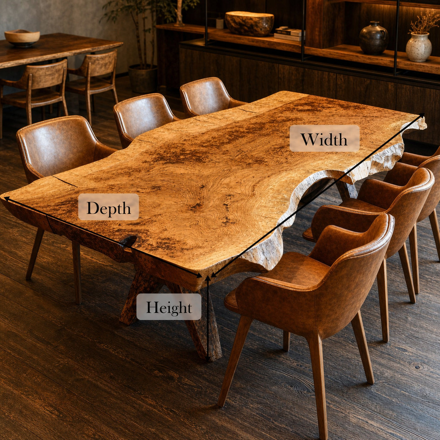 Modern Natural Wood Dining Table For Luxe Dining Room - product view 5