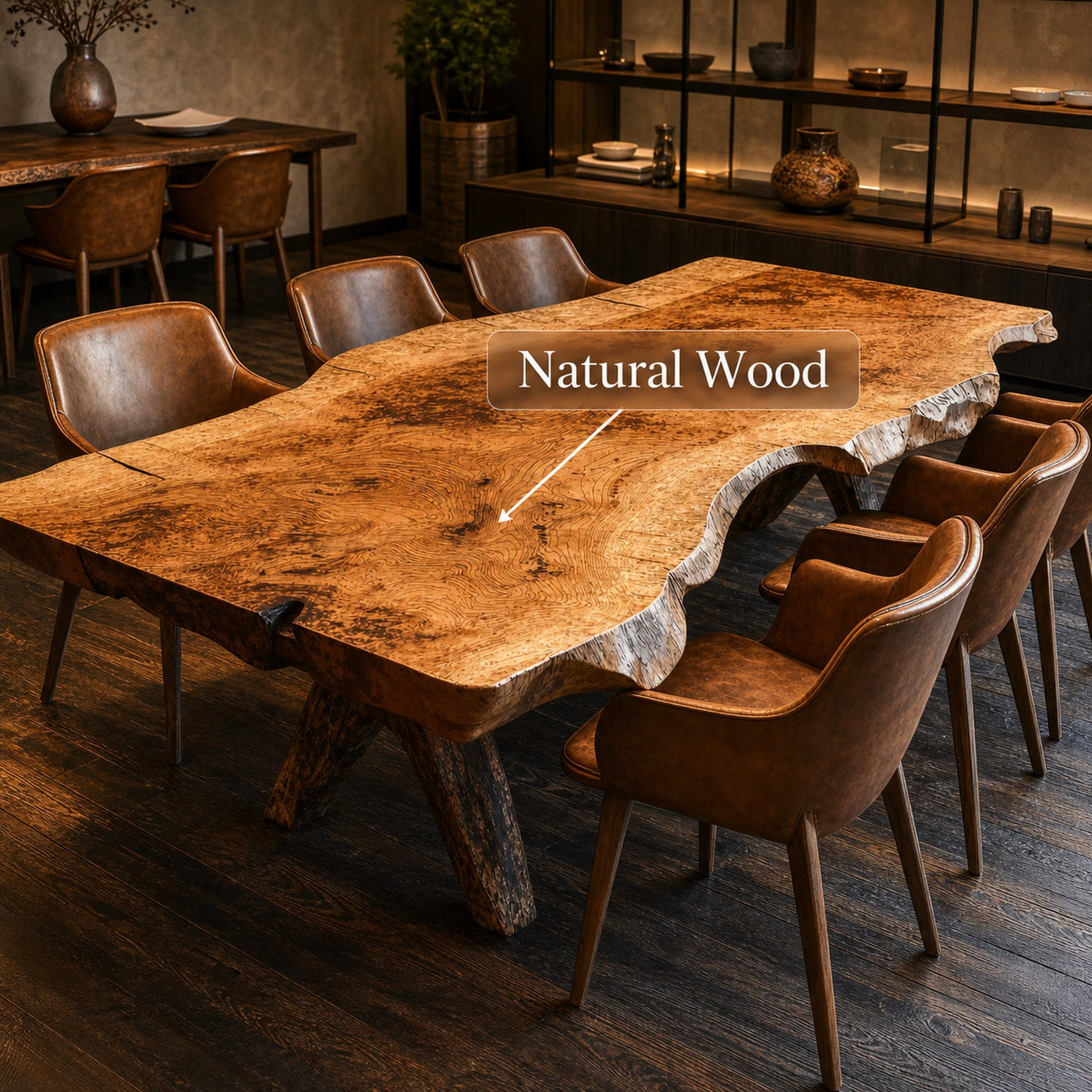 Modern Natural Wood Dining Table For Luxe Dining Room - product view 6