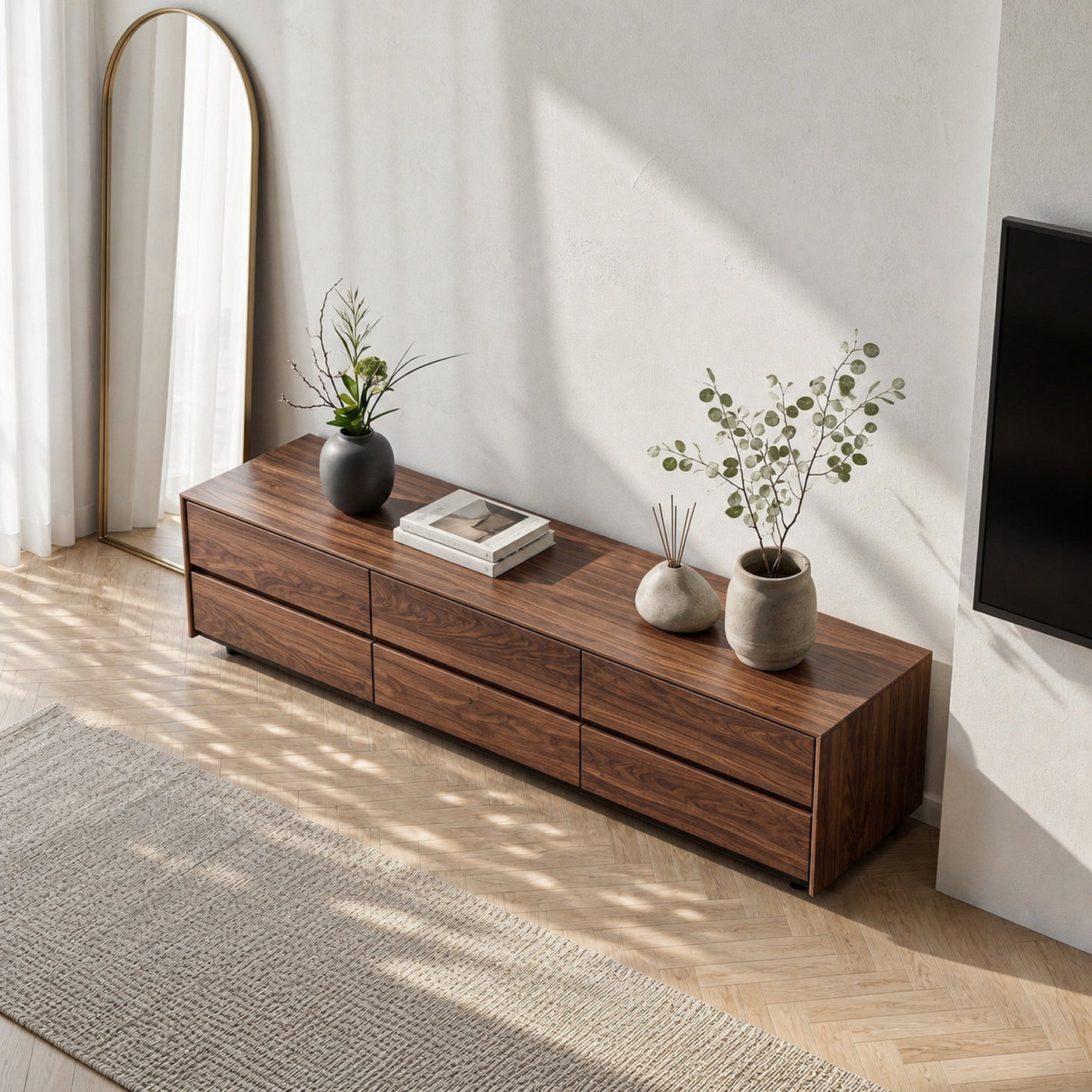 Modern Natural Wood Sideboard For Contemporary Living Room - product view 2