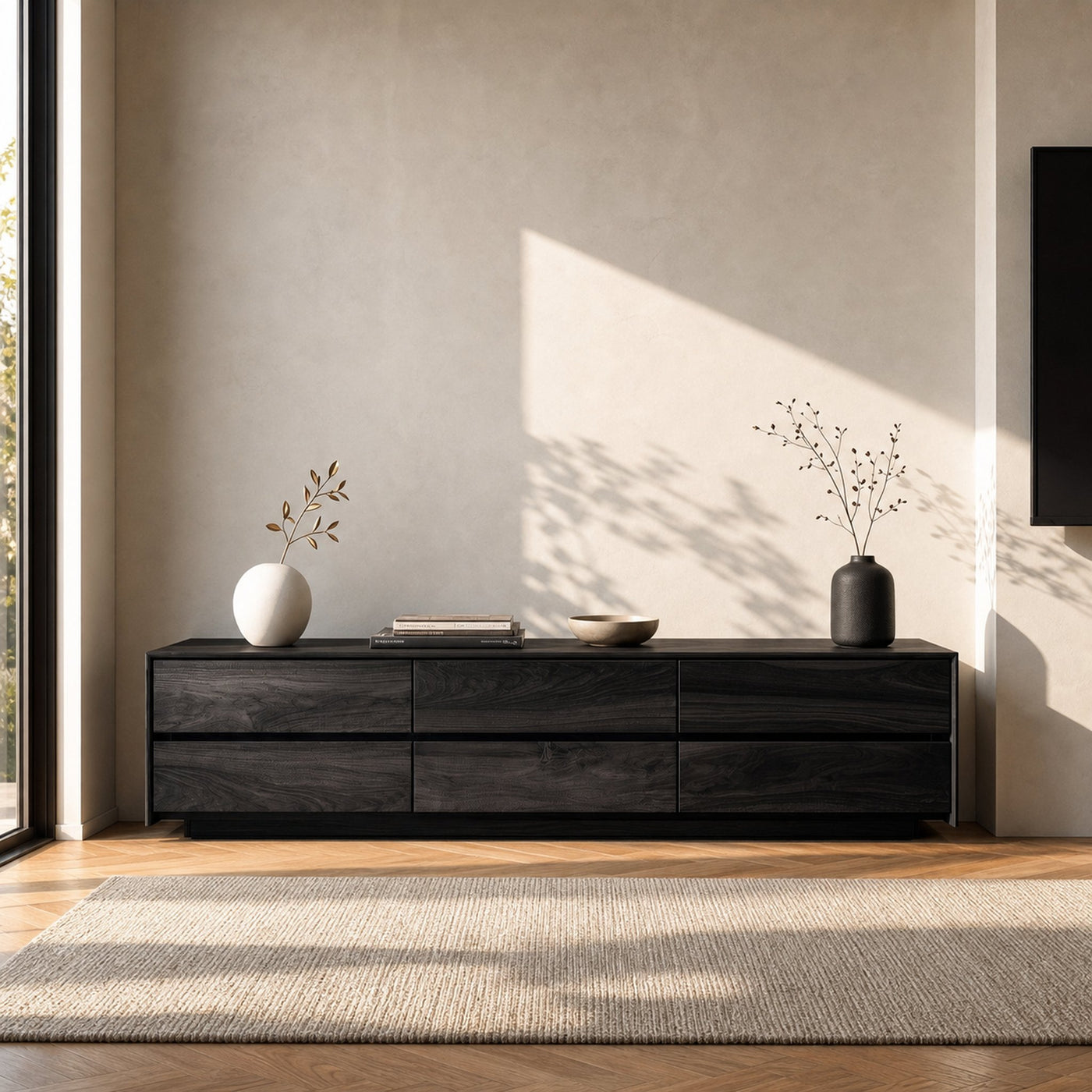 Modern Natural Wood Sideboard For Contemporary Living Room - product view 4