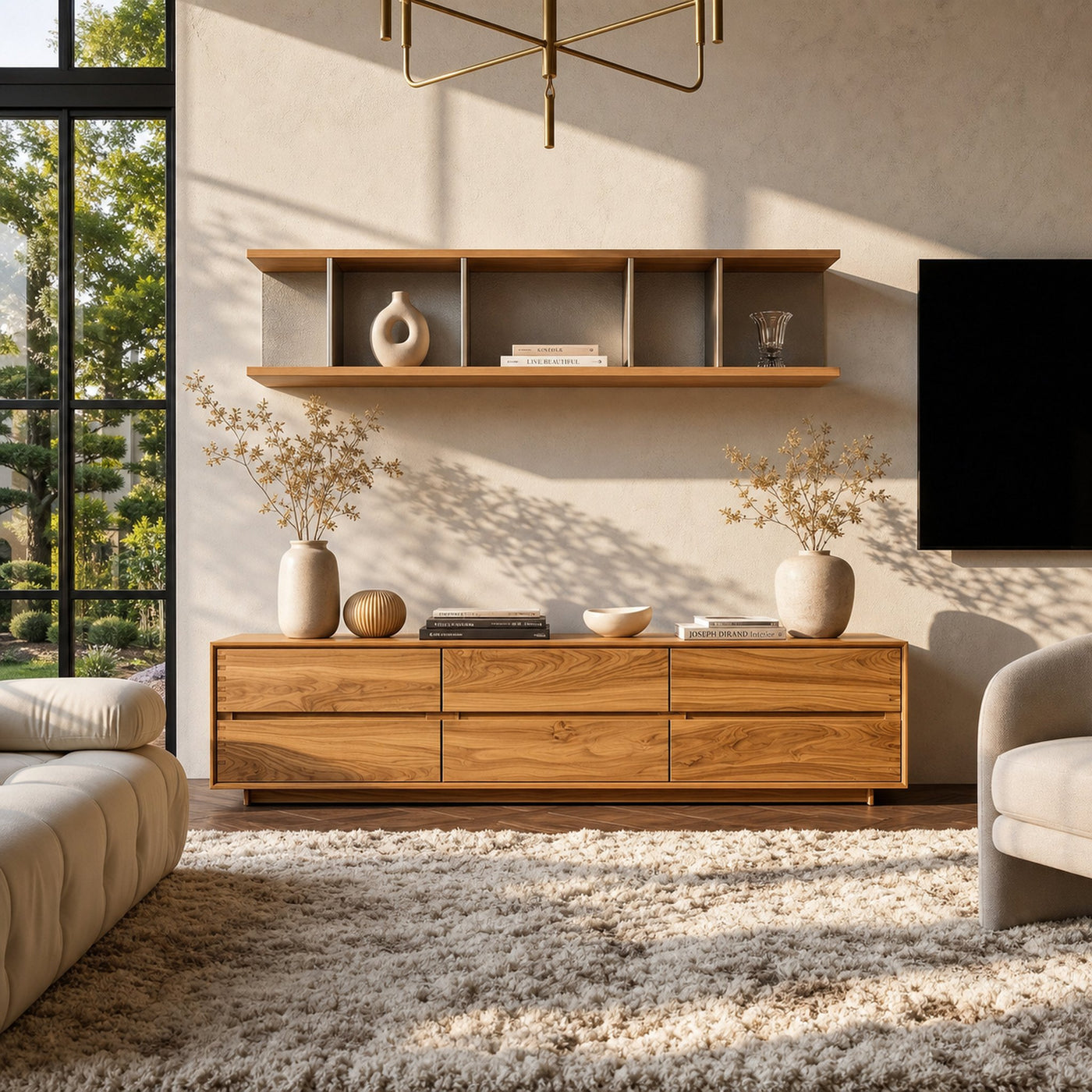 Modern Natural Wood Sideboard For Contemporary Living Room - product view 5
