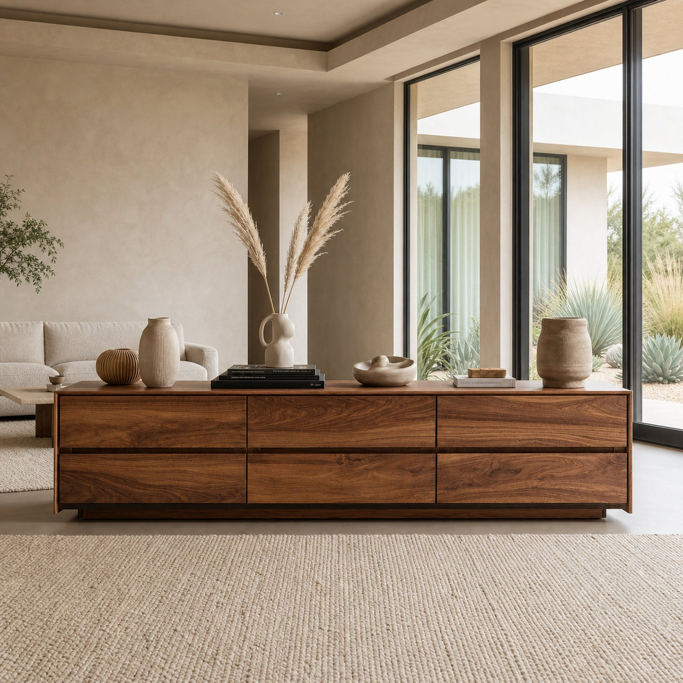 Modern Natural Wood Sideboard For Contemporary Living Room - product view 6
